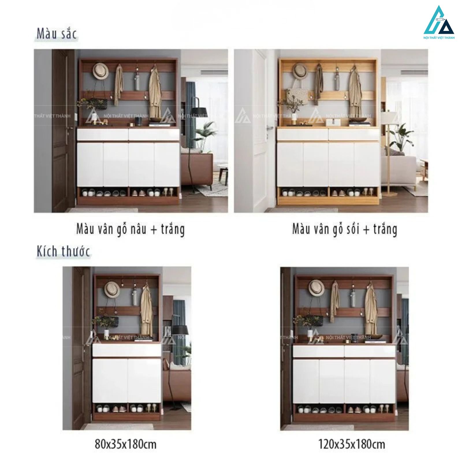 Tủ giày dép đa năng kèm móc treo đồ tiện lợi cho lối vào nhà 5