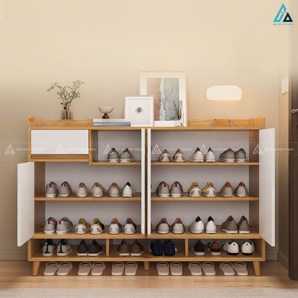 Mẫu tủ giày dép thông minh chất lượng cao thiết kế chắc chắn 2