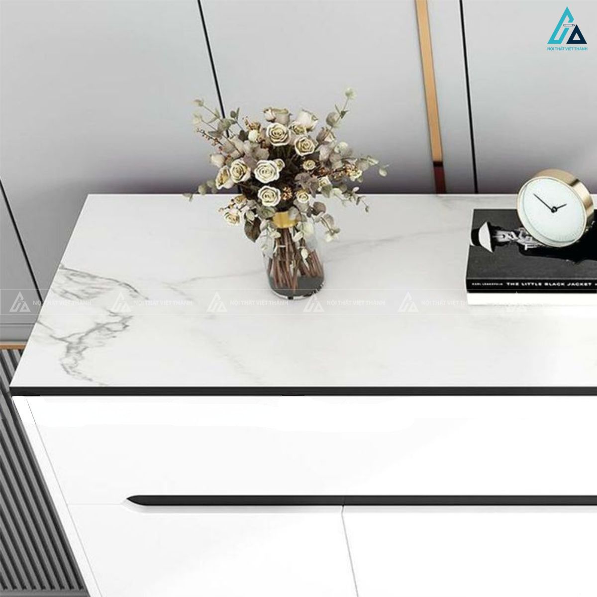 Tủ giày dép ba cánh cao cấp kết hợp kệ hở chân tủ tối giản 4