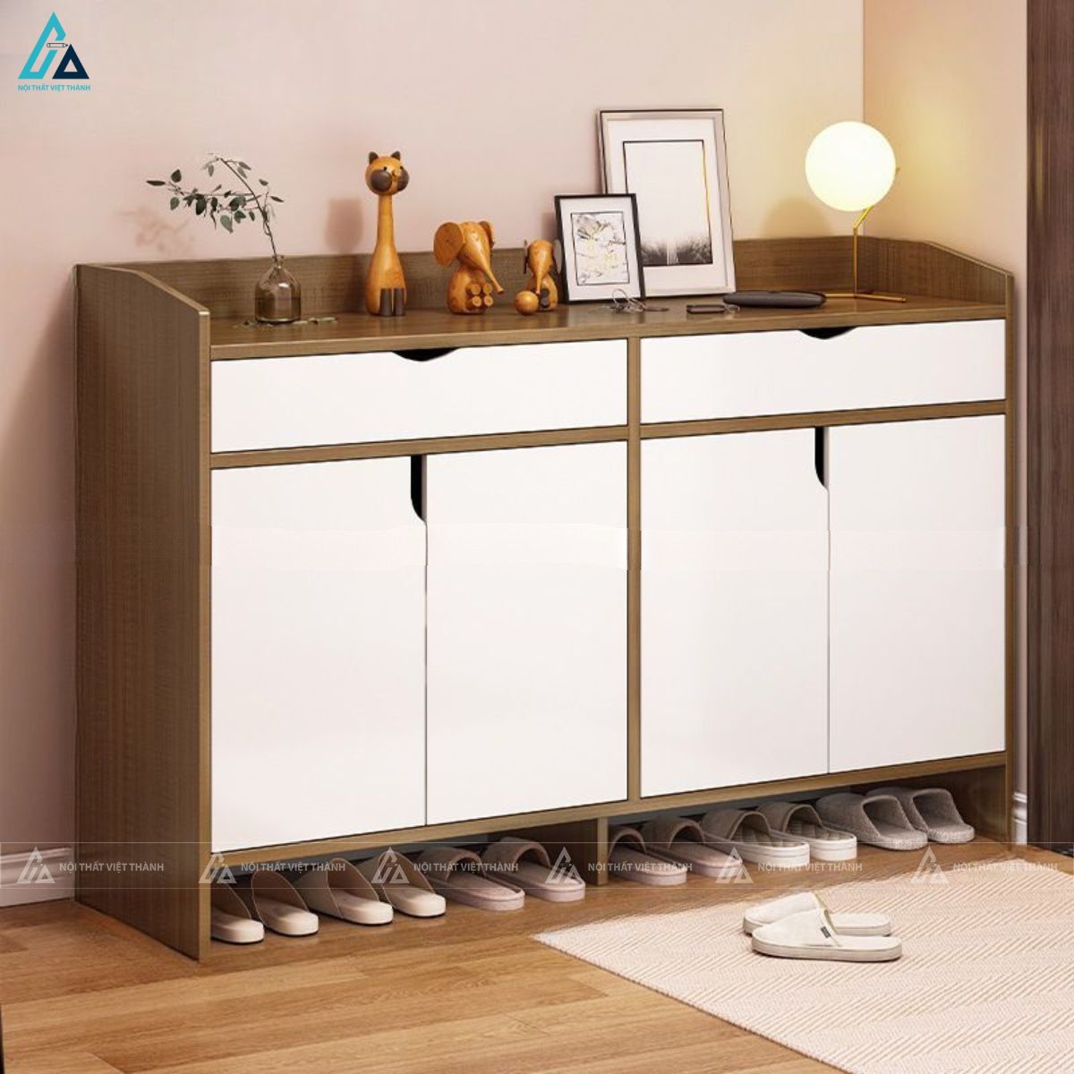 Tủ giày dép thông minh phối màu hiện đại kèm ngăn kéo tiện dụng 1