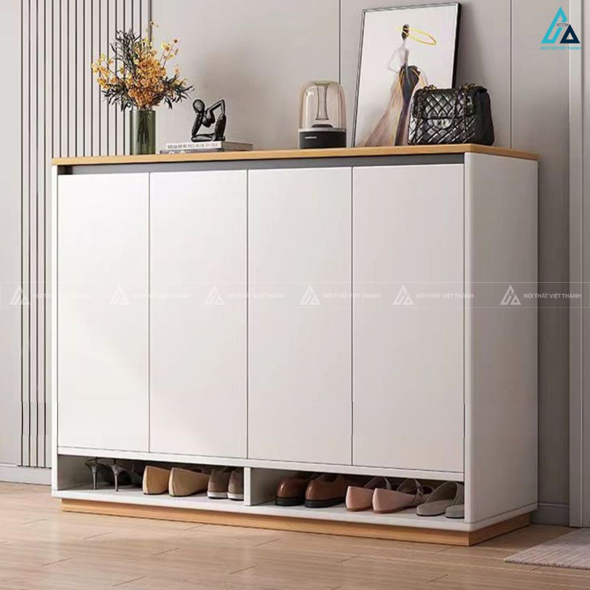 Tủ giày dép sang trọng với thiết kế ngăn kệ dưới gọn gàng 2