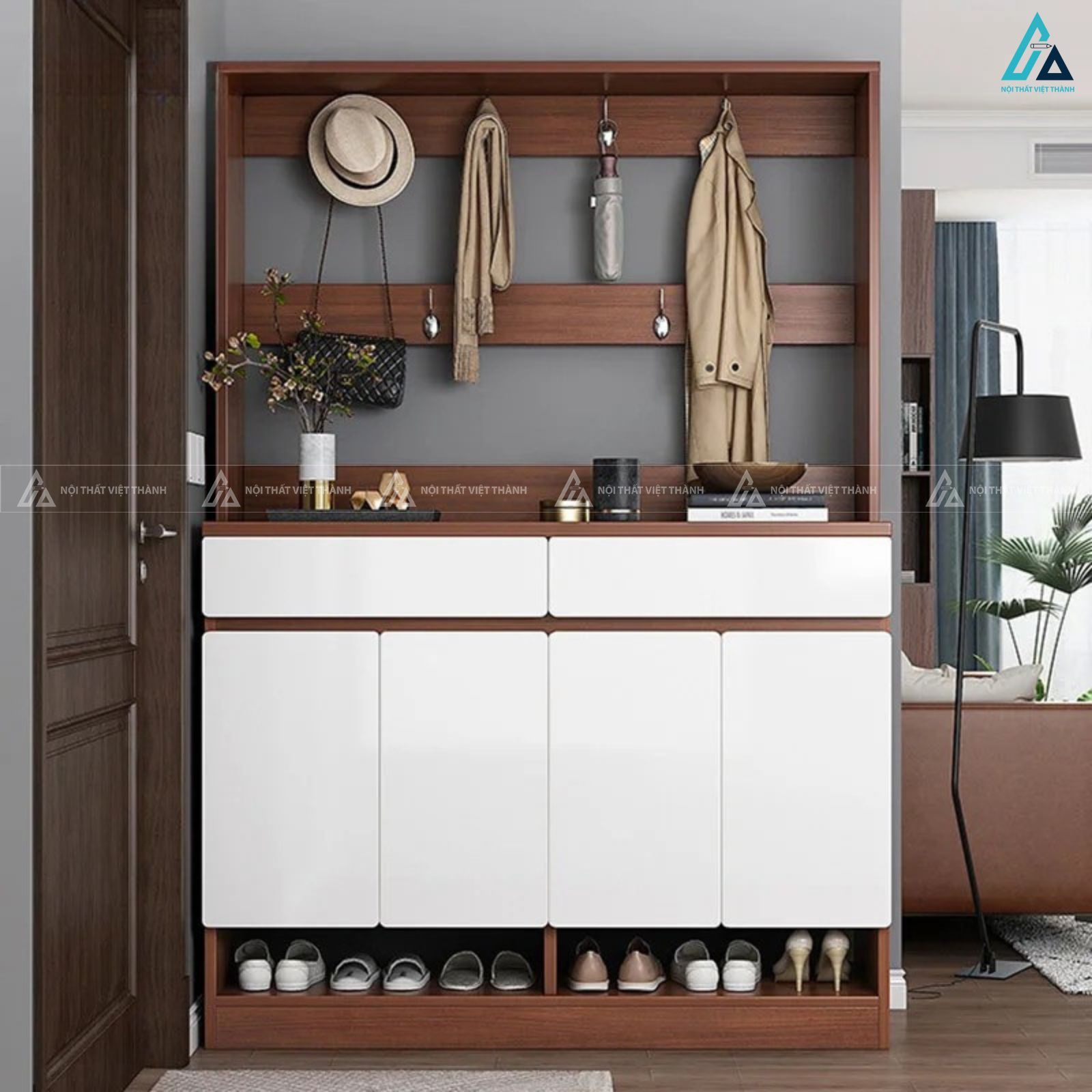 Tủ giày dép đa năng kèm móc treo đồ tiện lợi cho lối vào nhà 1