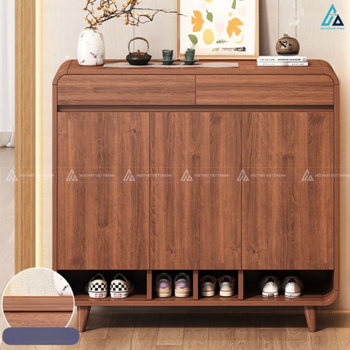 Mẫu tủ giày thông minh nhiều ngăn lưu trữ tiện lợi cho lối ra vào 2