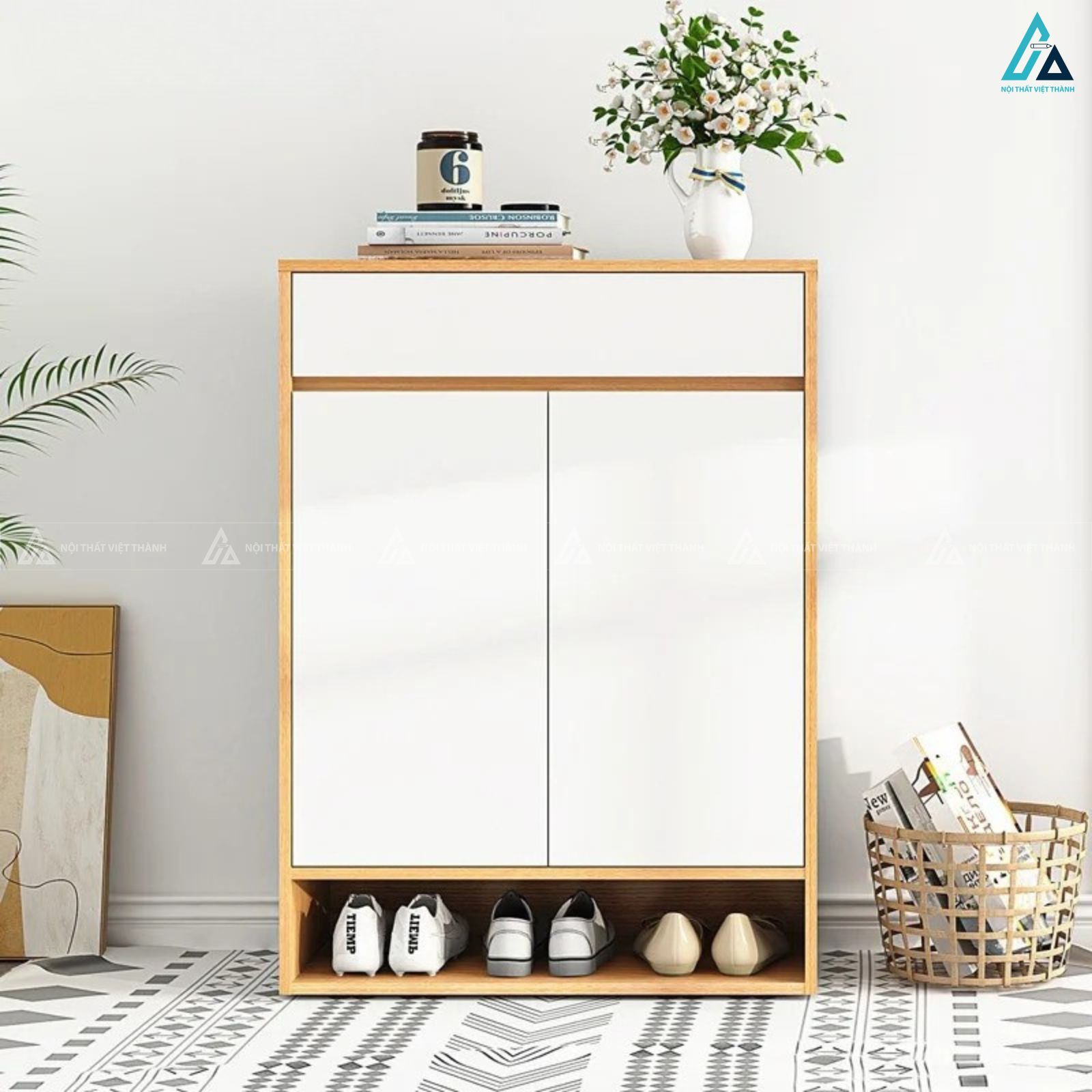 Kệ tủ giày gỗ công nghiệp cao cấp thiết kế hài hòa đẹp mắt