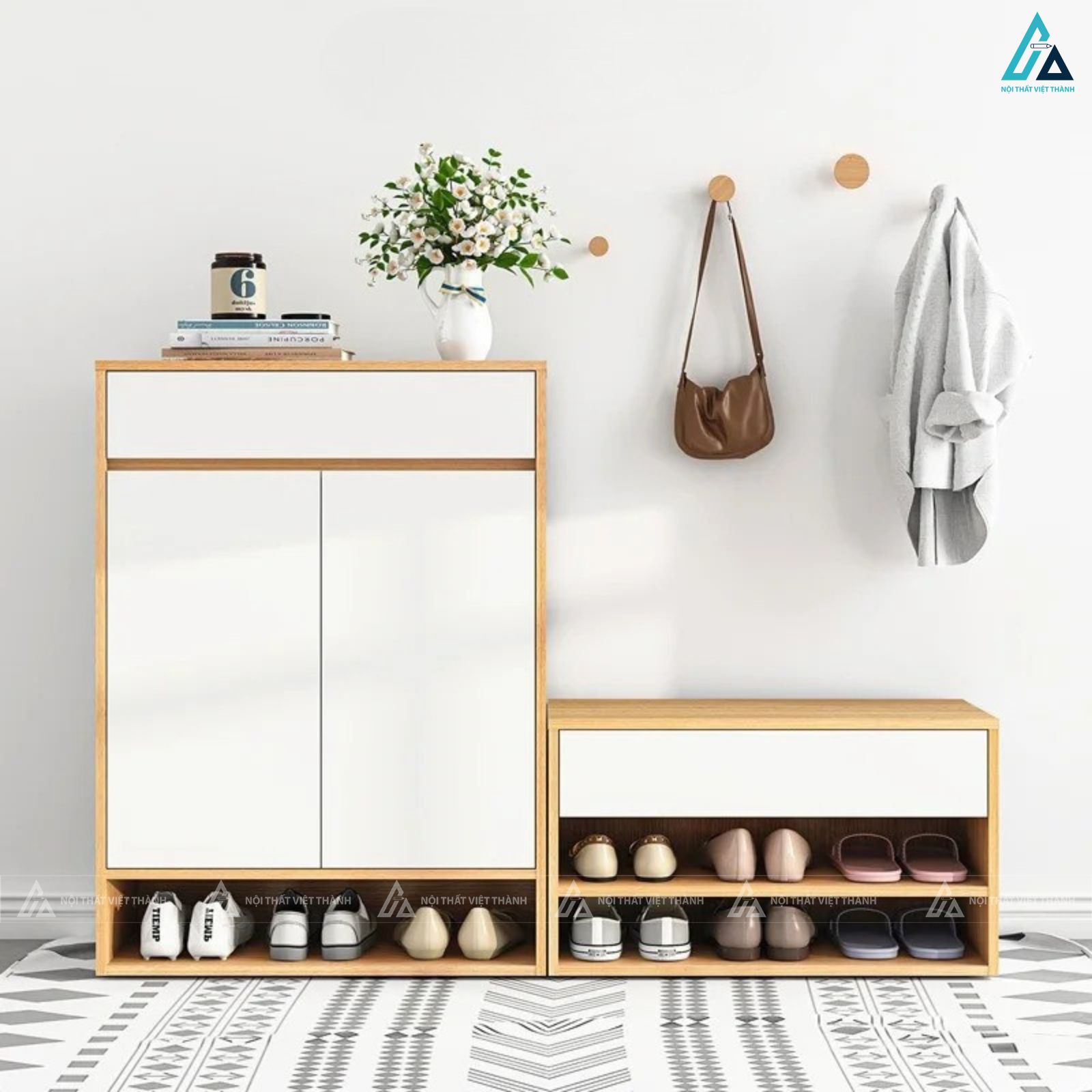 Kệ tủ giày gỗ công nghiệp cao cấp thiết kế hài hòa đẹp mắt 3