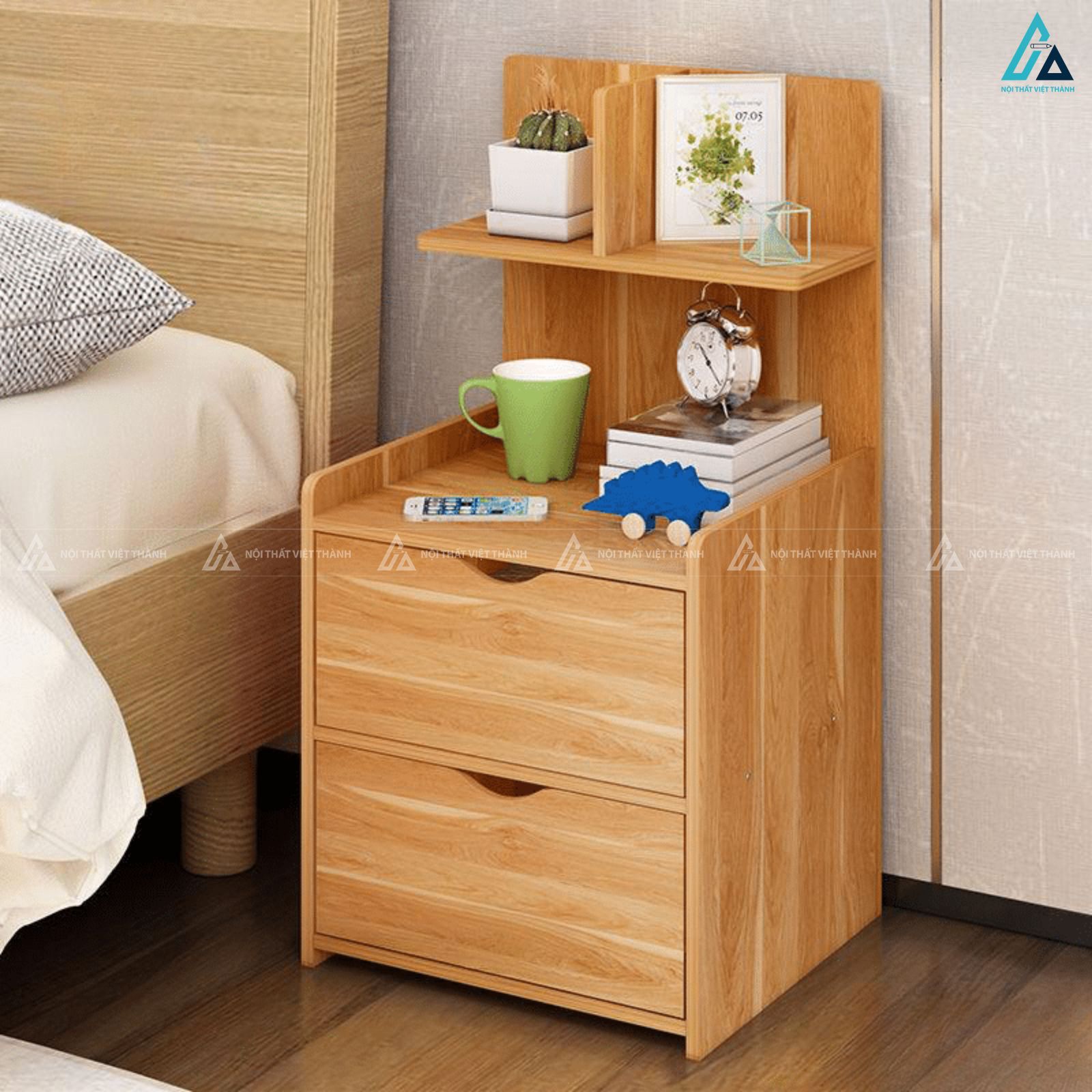 Tủ đầu giường đa tầng kiểu dáng nhỏ gọn cho phòng ngủ sang trọng