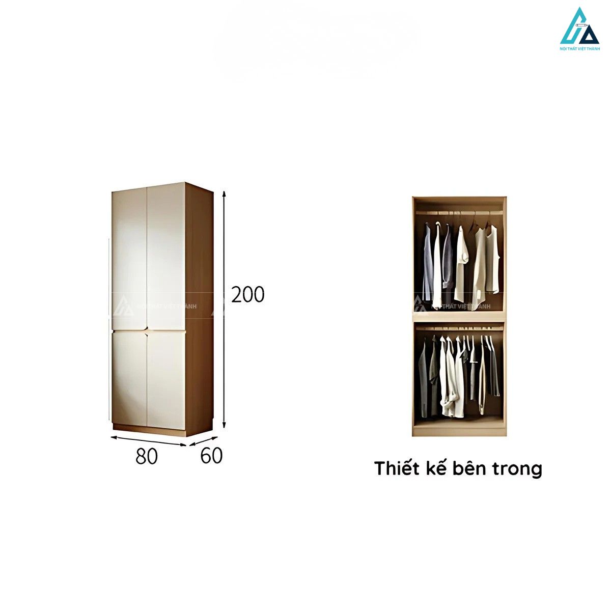 Tủ quần áo gỗ công nghiệp màu trắng thiết kế hiện đại sang trọng 7