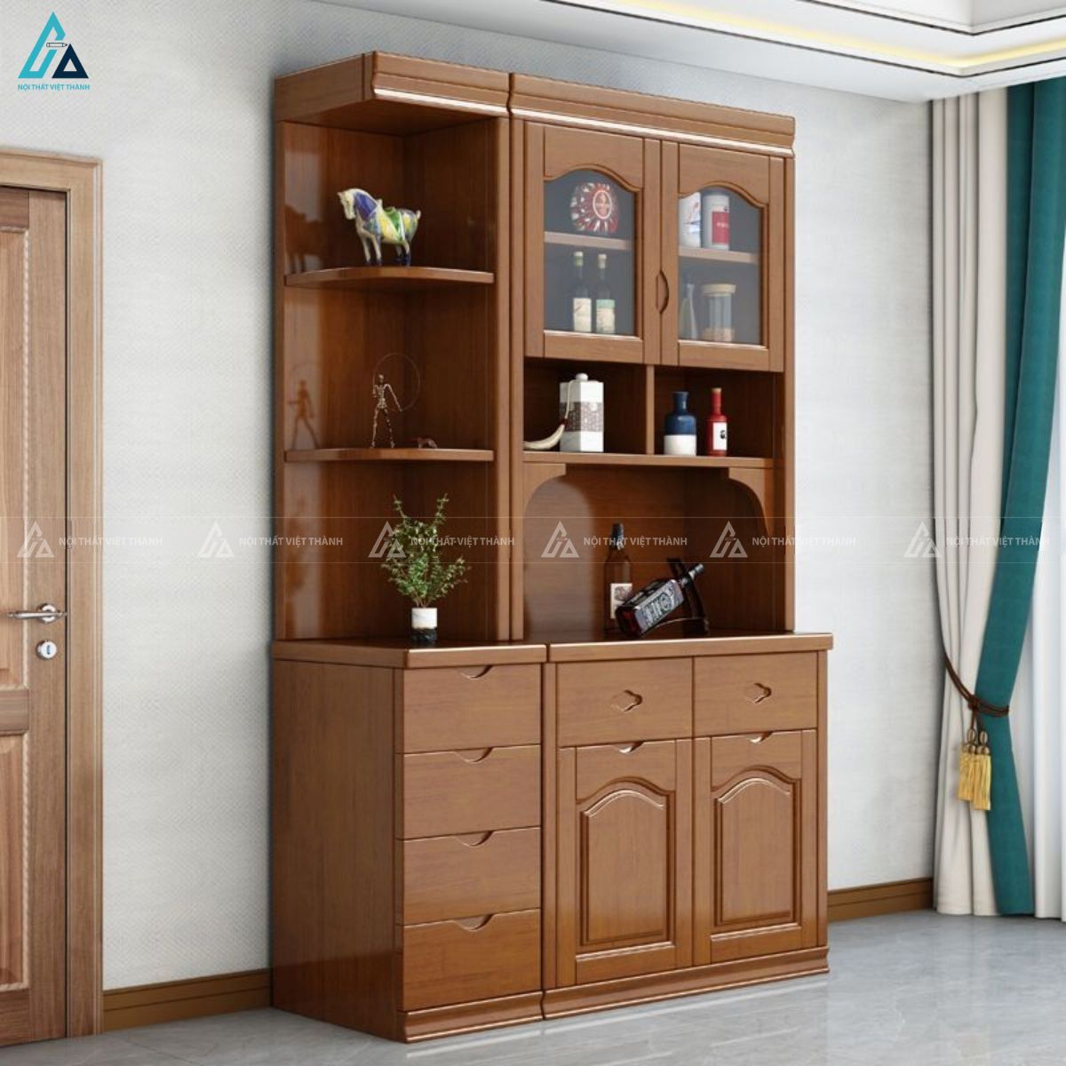 Mẫu tủ rượu phong cách cổ điển sang trọng cho phòng khách 1