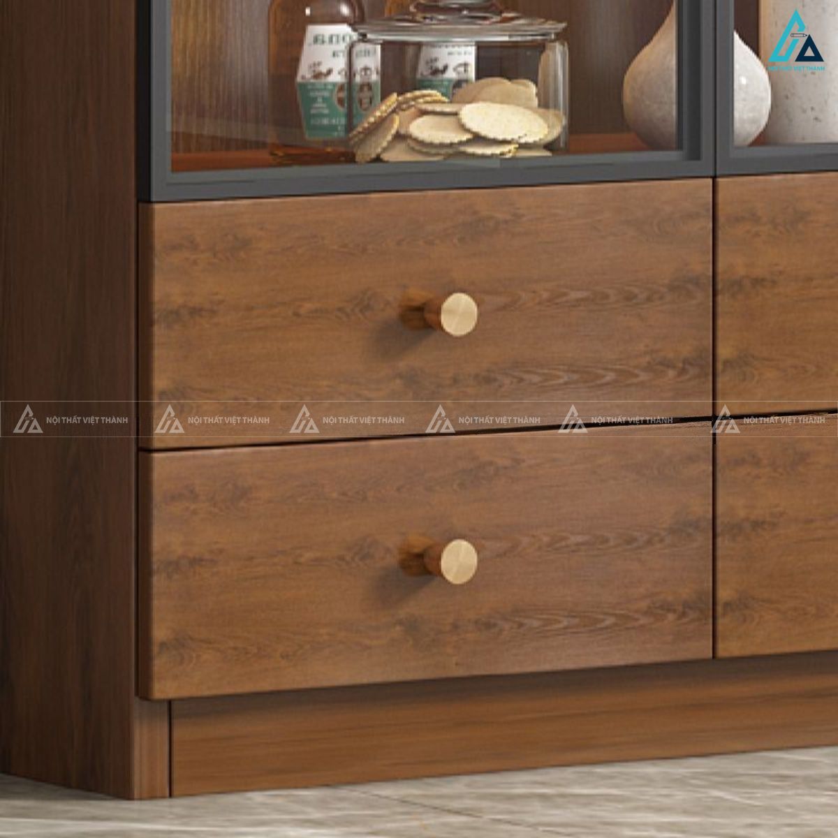 Tủ rượu mdf hiện đại cánh kính trong suốt giúp khoe trọn bộ sưu tập 4