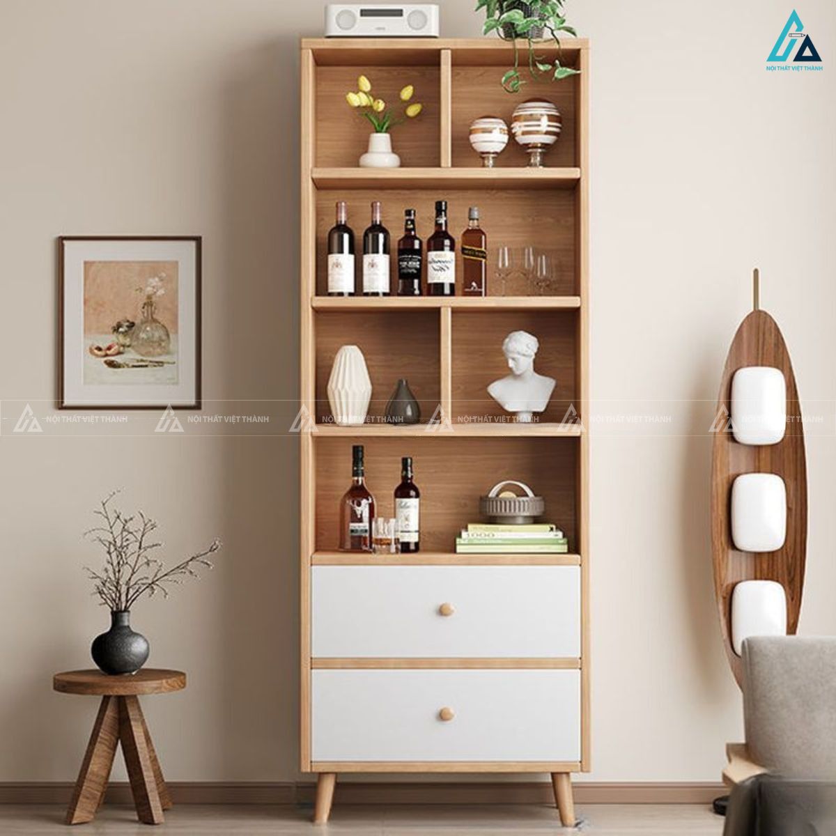 Mẫu tủ rượu thiết kế tối giản hiện đại cho không gian nhỏ 2