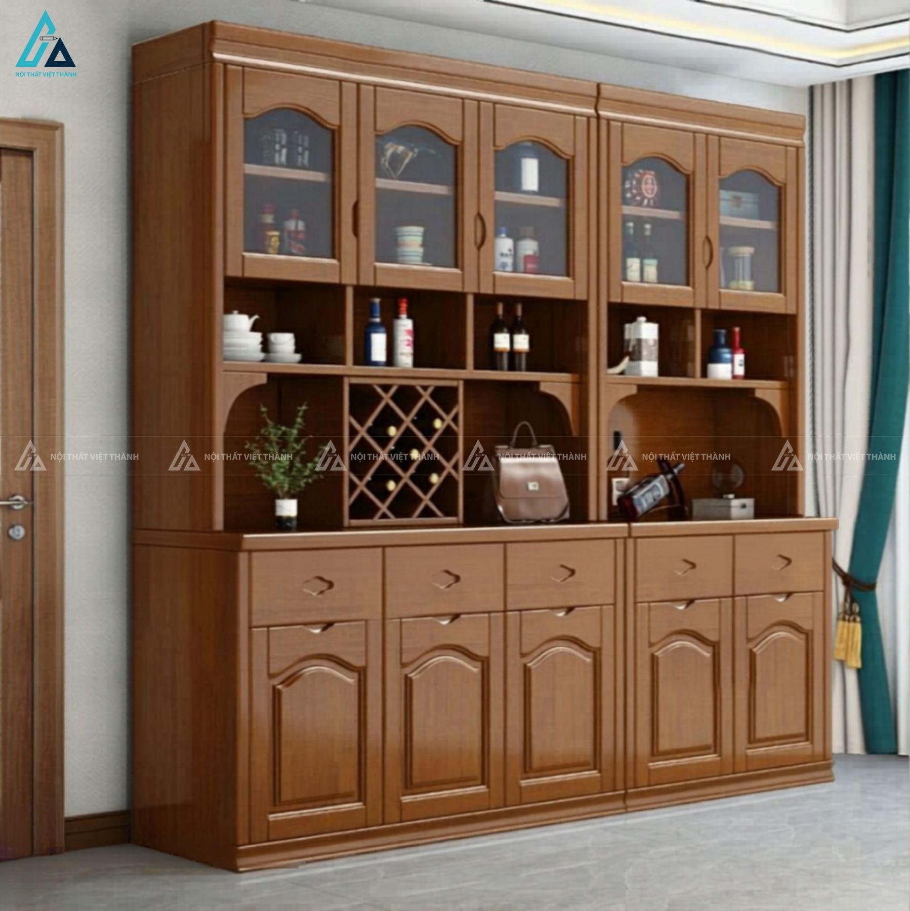 Mẫu tủ rượu phong cách cổ điển sang trọng cho phòng khách 4
