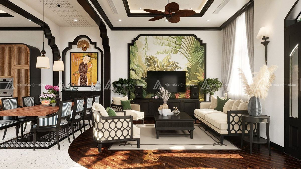 Nội thất nhà phố phong cách Indochine độc đáo