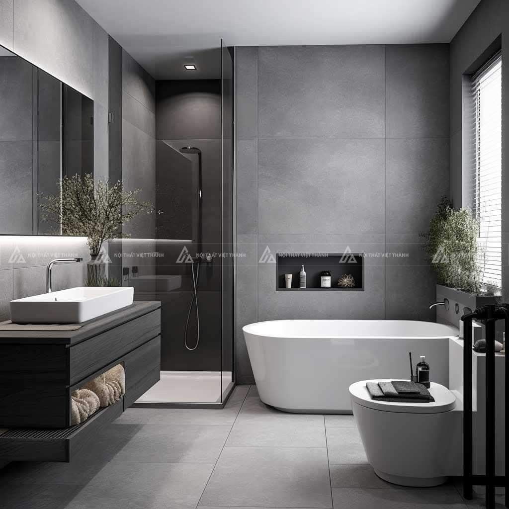 Mẫu nội thất phòng tắm cho chung cư 2 phòng ngủ