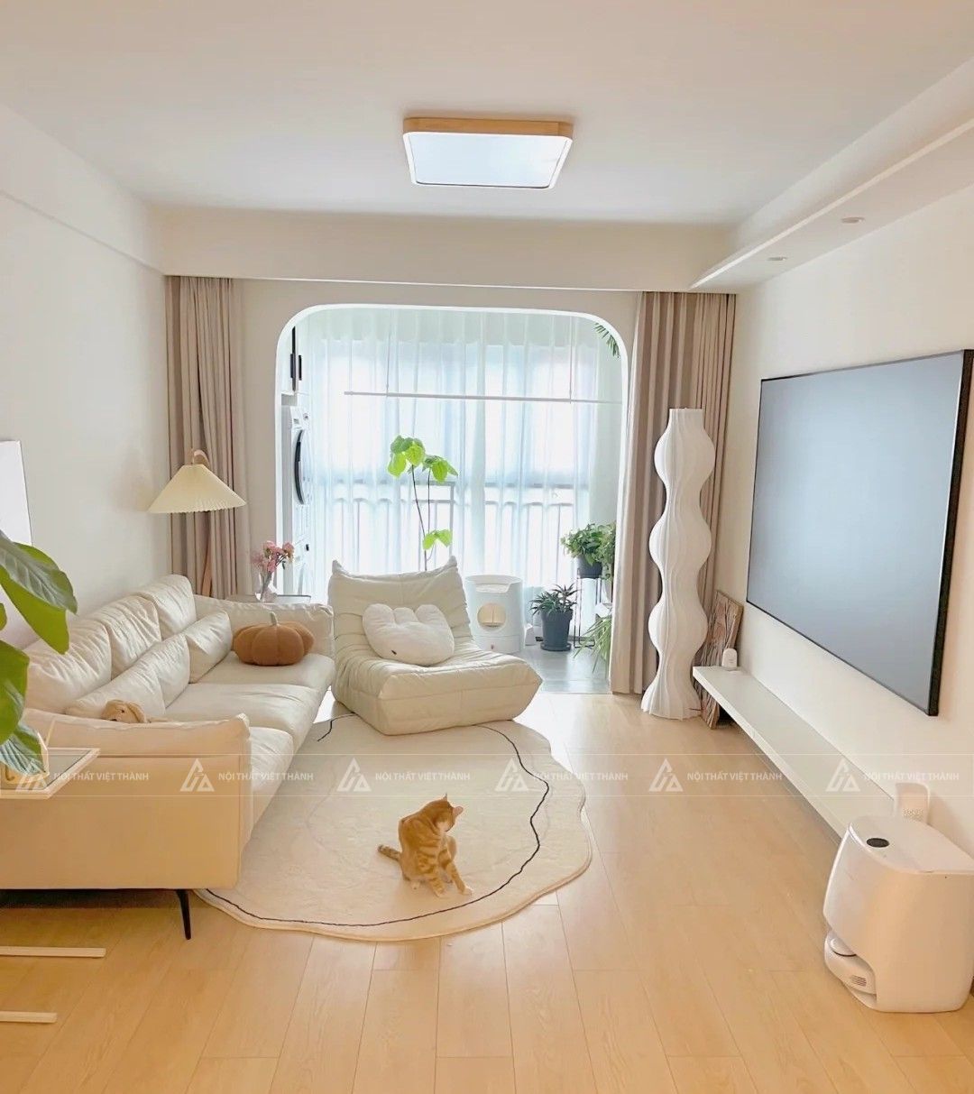 Nội thất phòng khách phong cách Hàn Quốc hiện đại