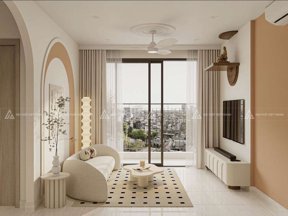 Nội thất phòng khách phong cách Hàn Quốc nhỏ gọn