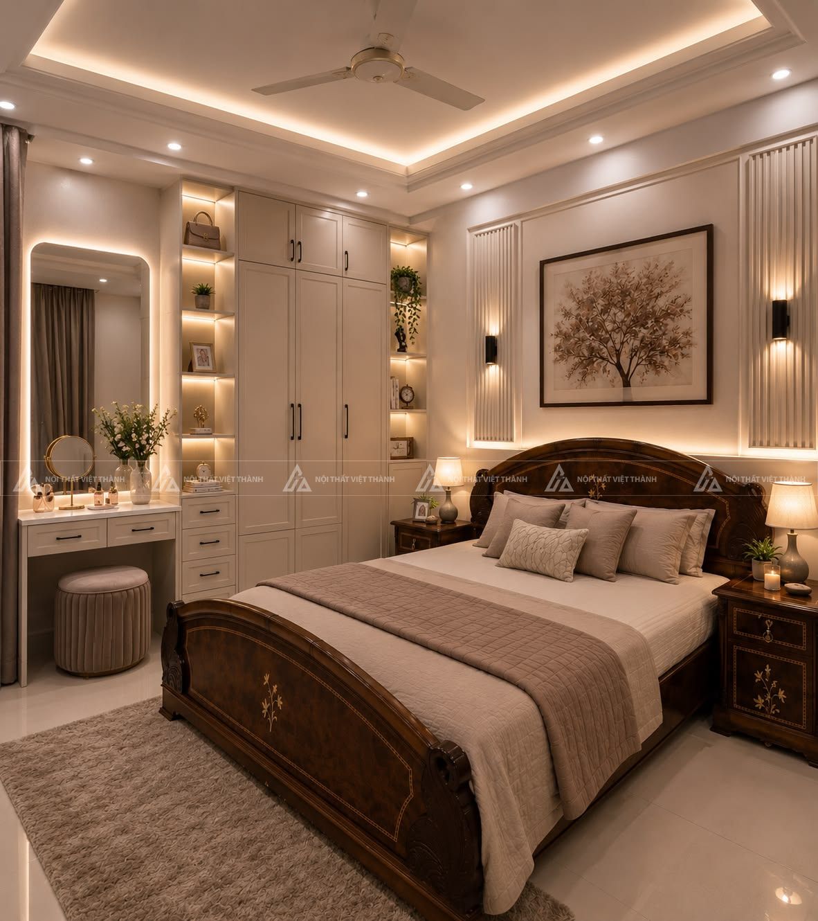 Phòng ngủ 20m2 phong cách Tân cổ điển