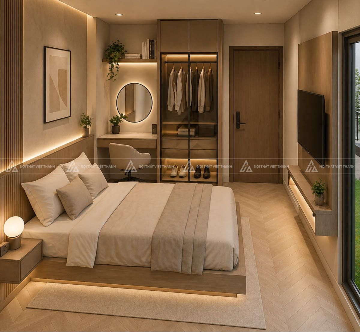Mẫu phòng ngủ 20m2 cho hai vợ chồng