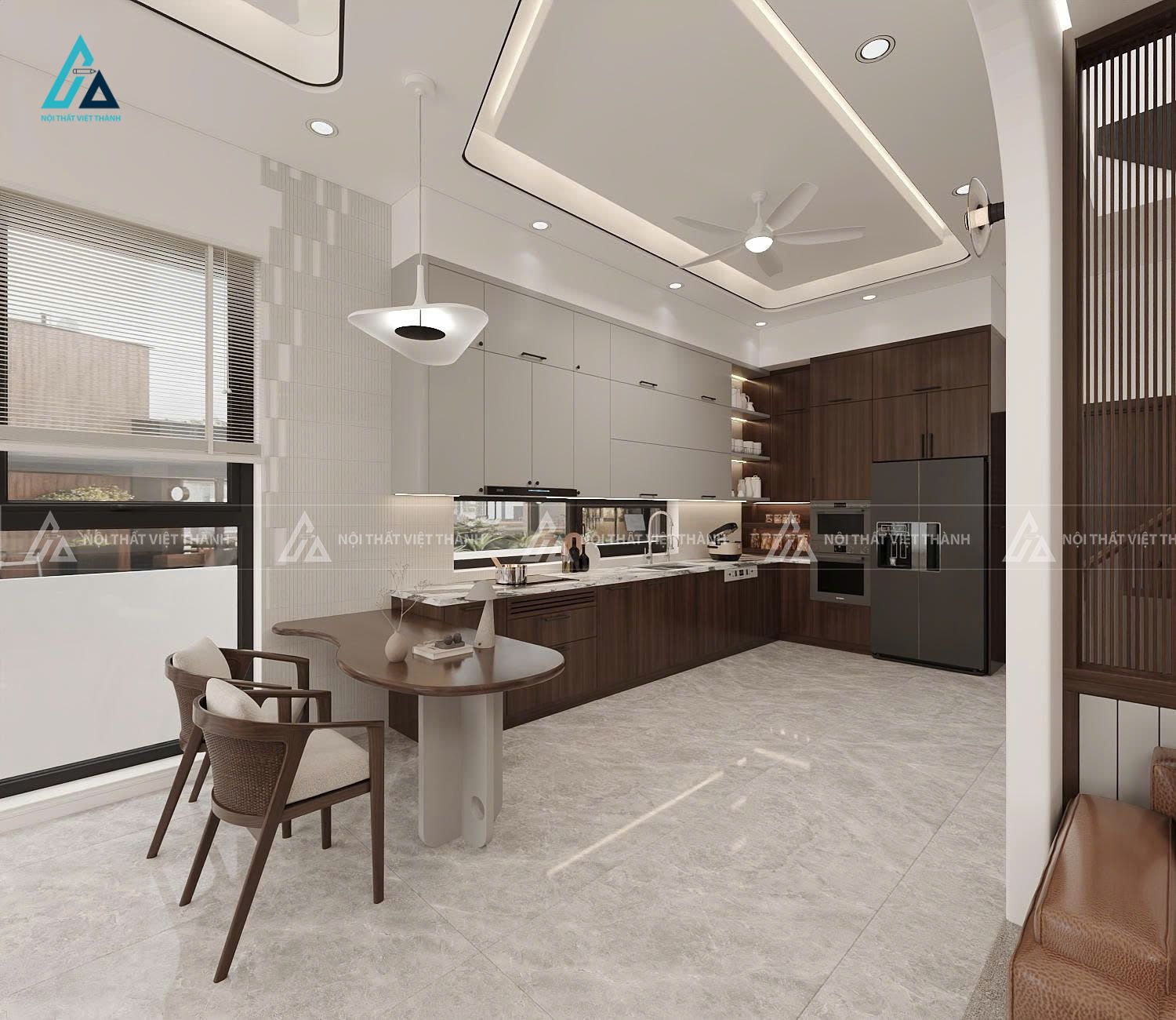 Thi công nội thất nhà bếp căn hộ chú Hữu Nghĩa La Gi Lâm Đồng