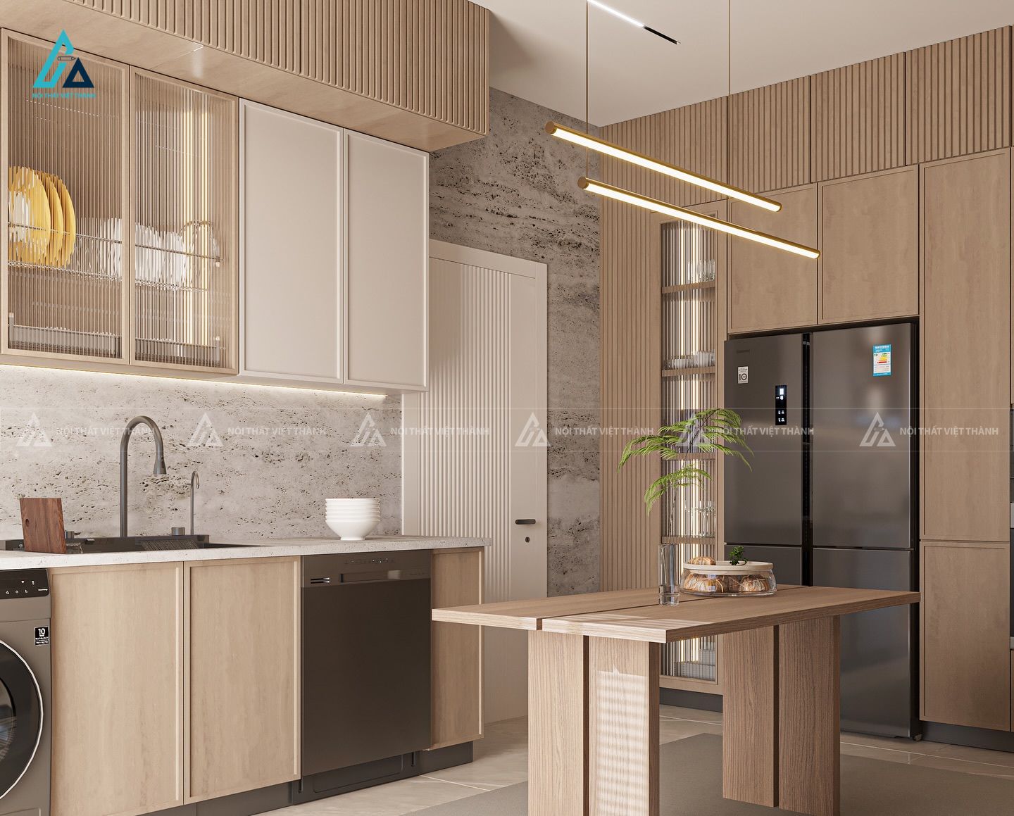 Thi công nội thất phòng bếp chung cư chú Vũ Phú Túc Vĩnh Long 6