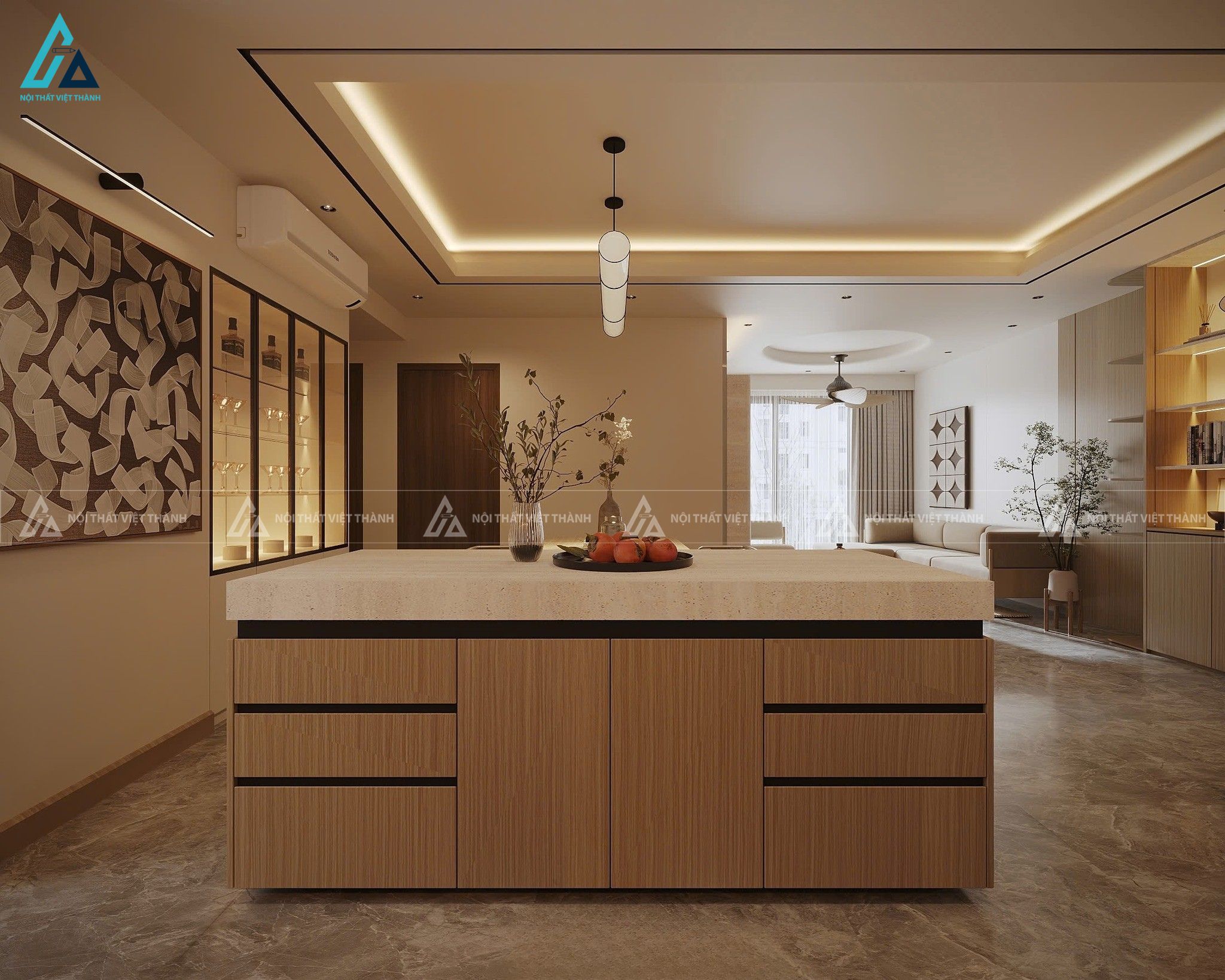 Thi công nội thất phòng bếp cô Uyển Nhi Hồ Nai Đồng Nai 2