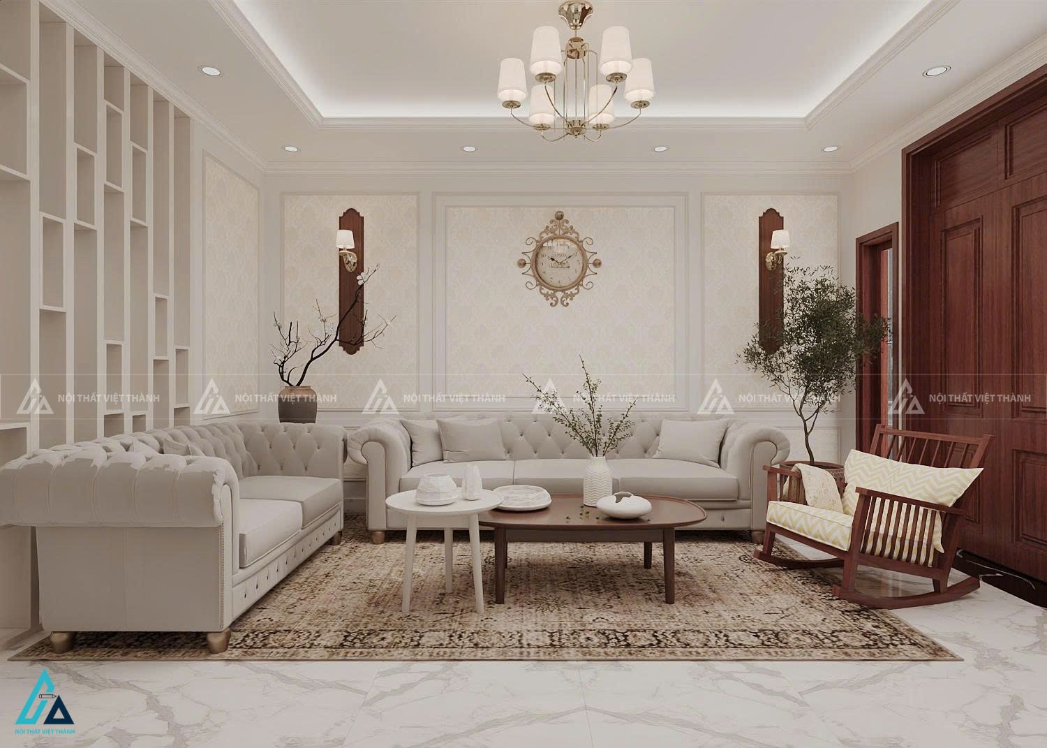 Thi công nội thất phòng khách anh Pha Đức Hòa Tây Ninh