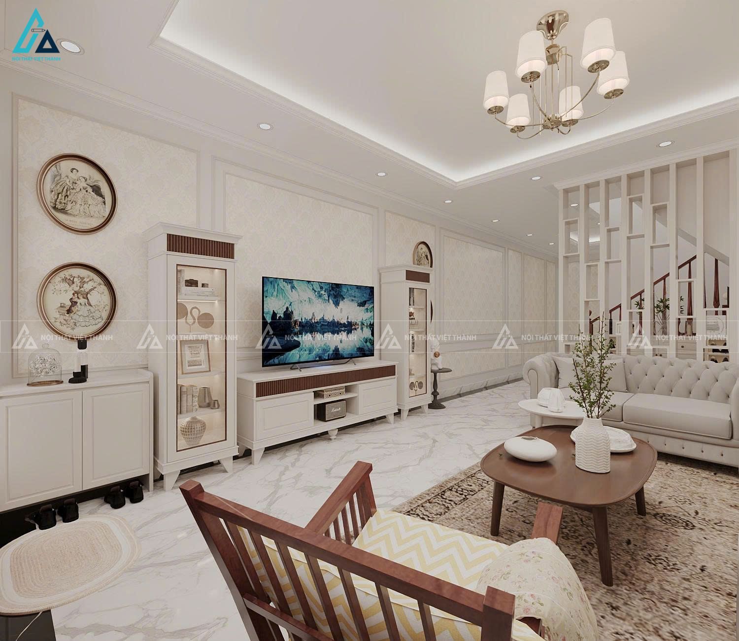 Thi công nội thất phòng khách anh Pha Đức Hòa Tây Ninh 3