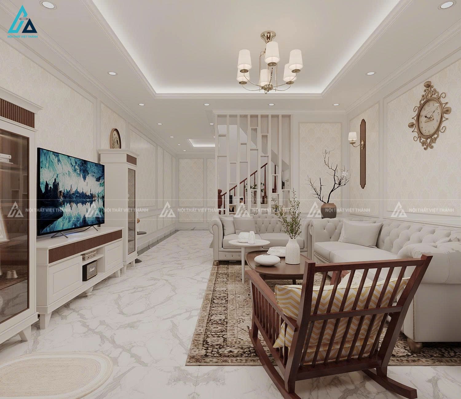 Thi công nội thất phòng khách anh Pha Đức Hòa Tây Ninh 5