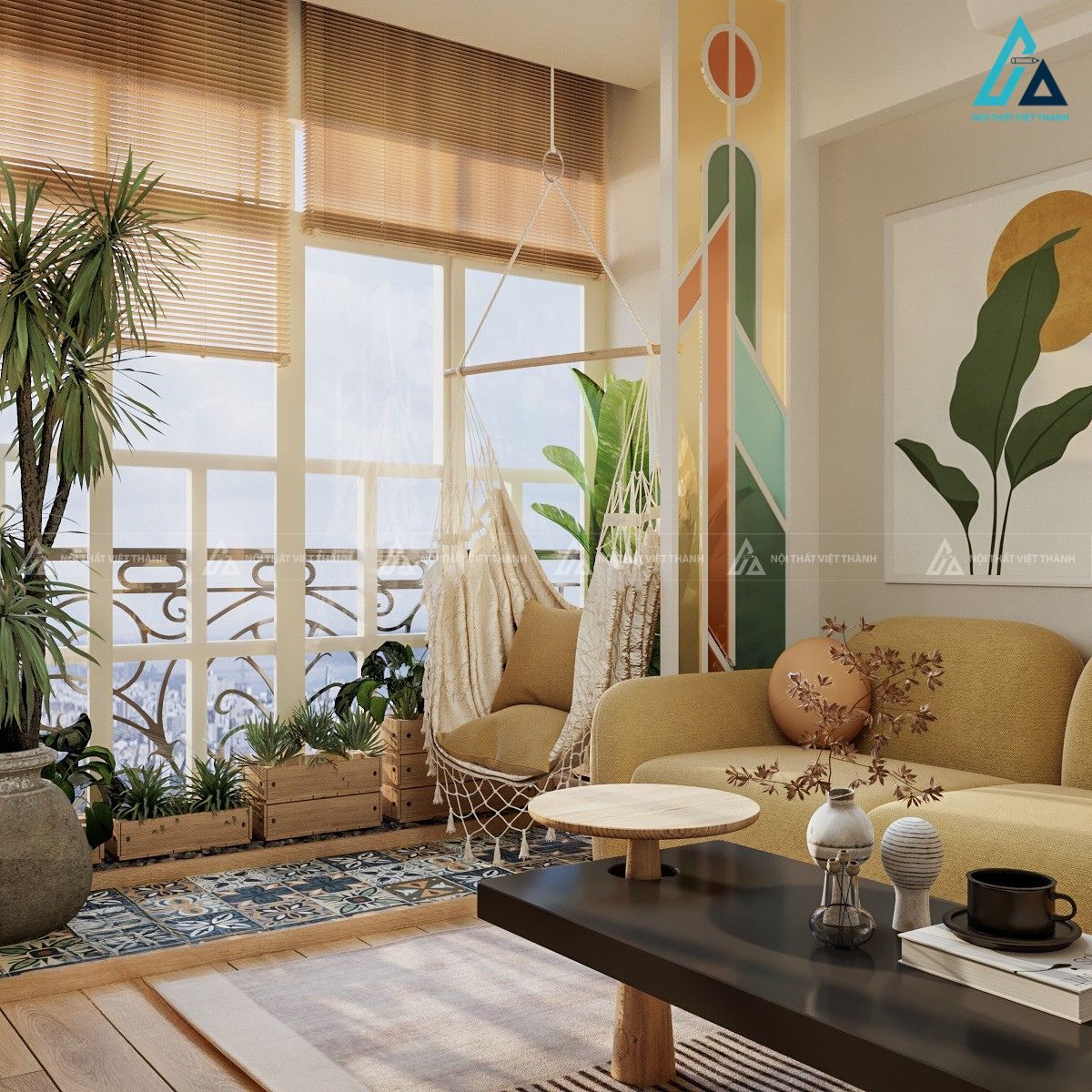 Thi công nội thất phòng khách căn hộ anh Trung Xuân Định Đồng Nai 4
