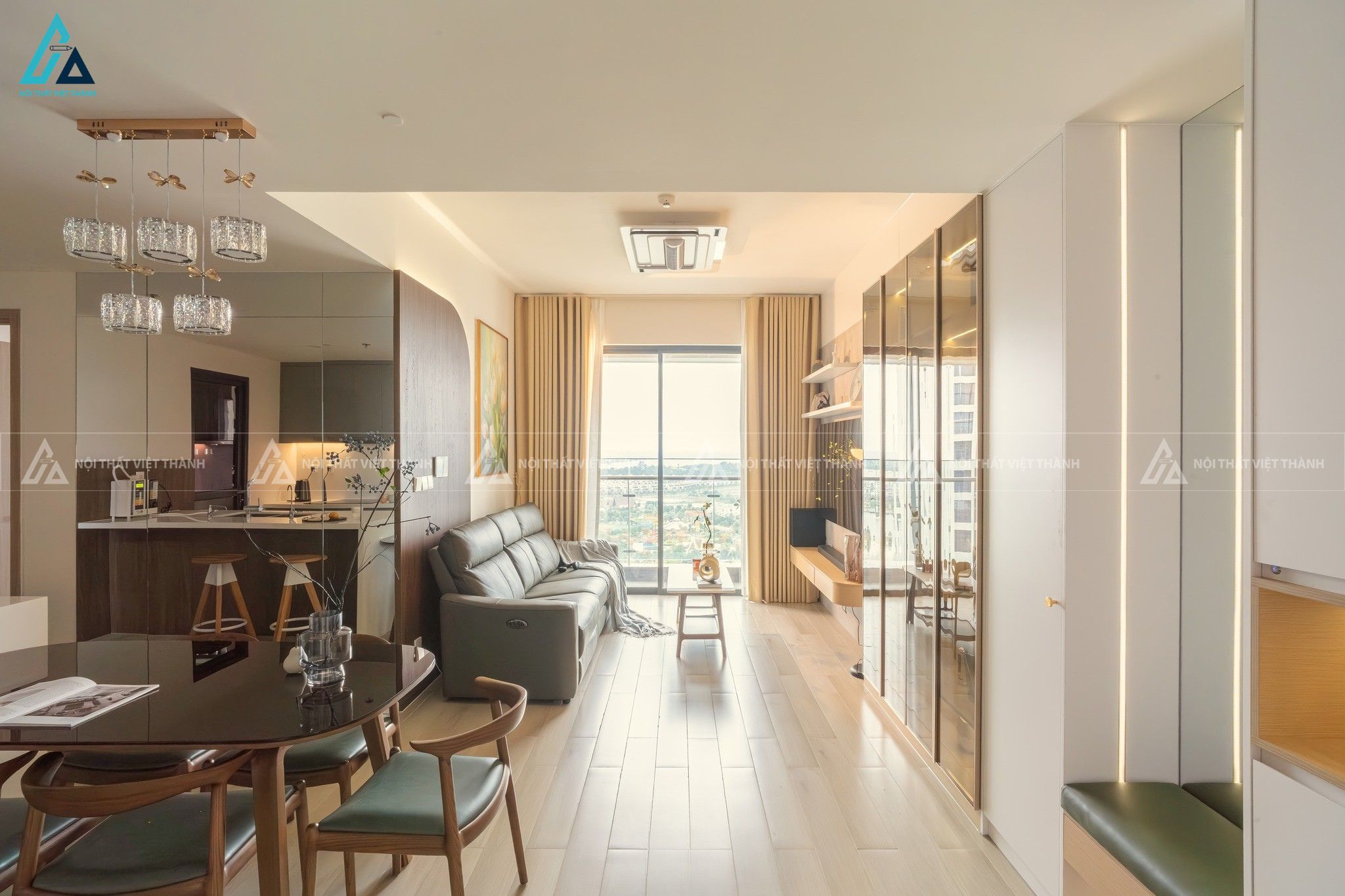 Thi công nội thất phòng khách căn hộ anh Khanh Tháp Mười Đồng Tháp 4