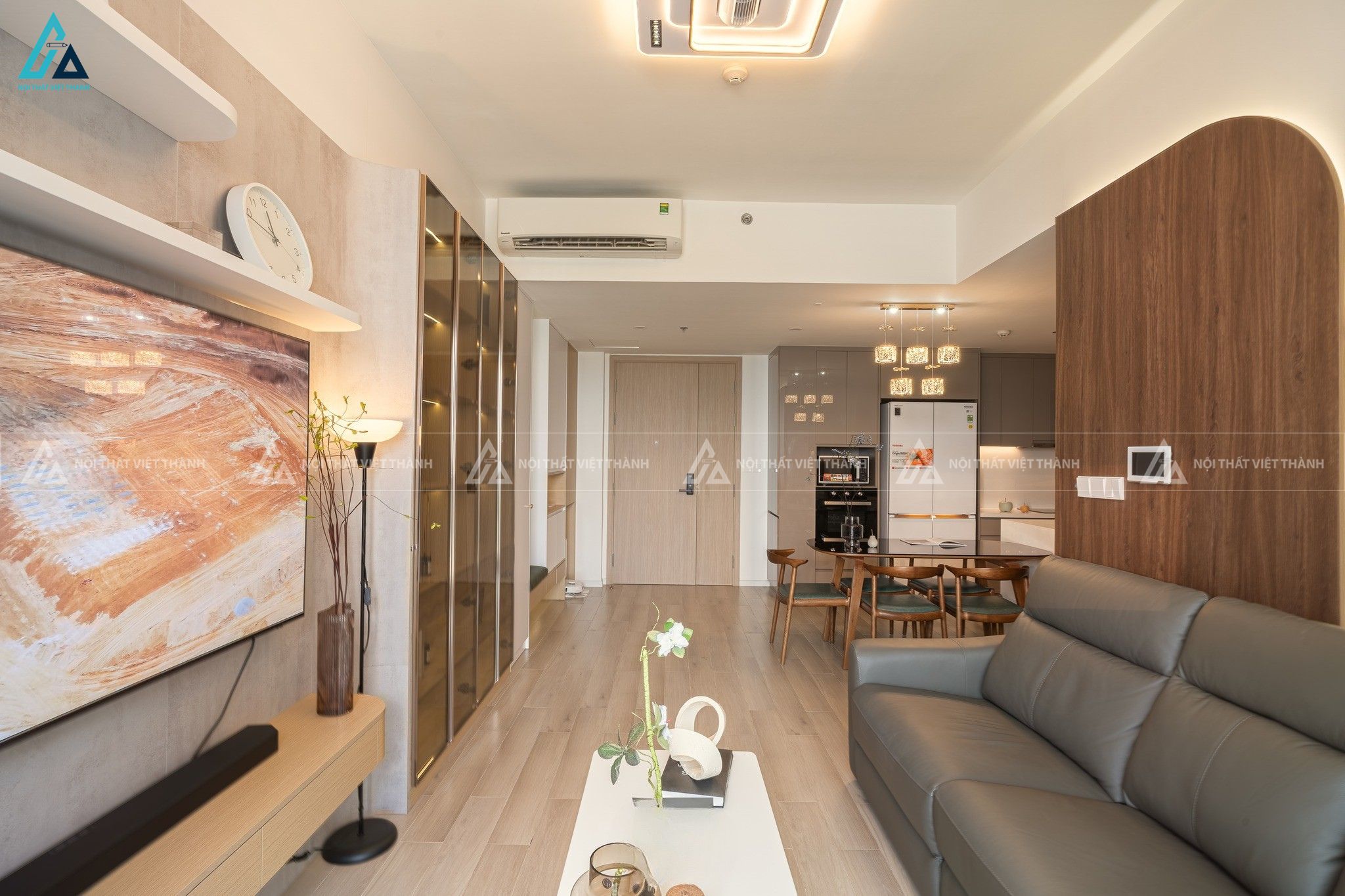 Thi công nội thất phòng khách căn hộ anh Khanh Tháp Mười Đồng Tháp 6