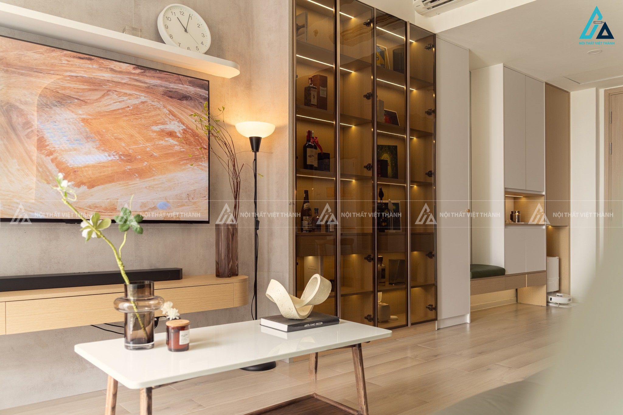Thi công nội thất phòng khách căn hộ anh Khanh Tháp Mười Đồng Tháp 5