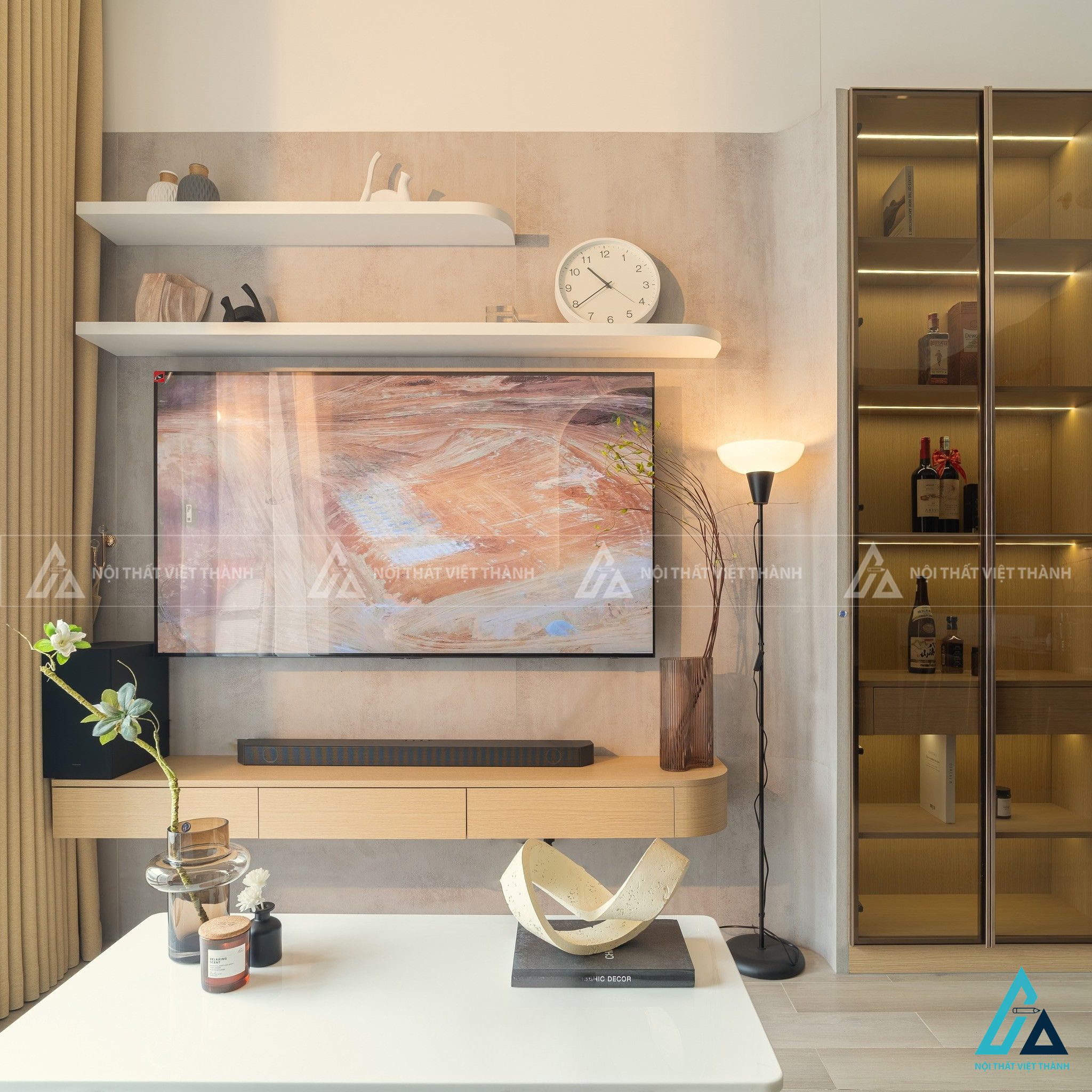 Thi công nội thất phòng khách căn hộ anh Khanh Tháp Mười Đồng Tháp 3