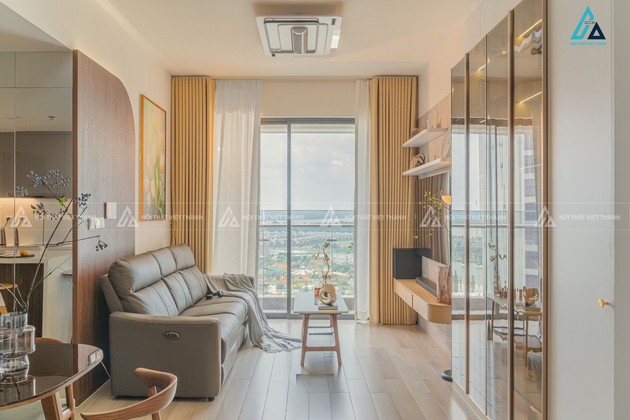Thi công nội thất phòng khách căn hộ anh Khanh Tháp Mười Đồng Tháp