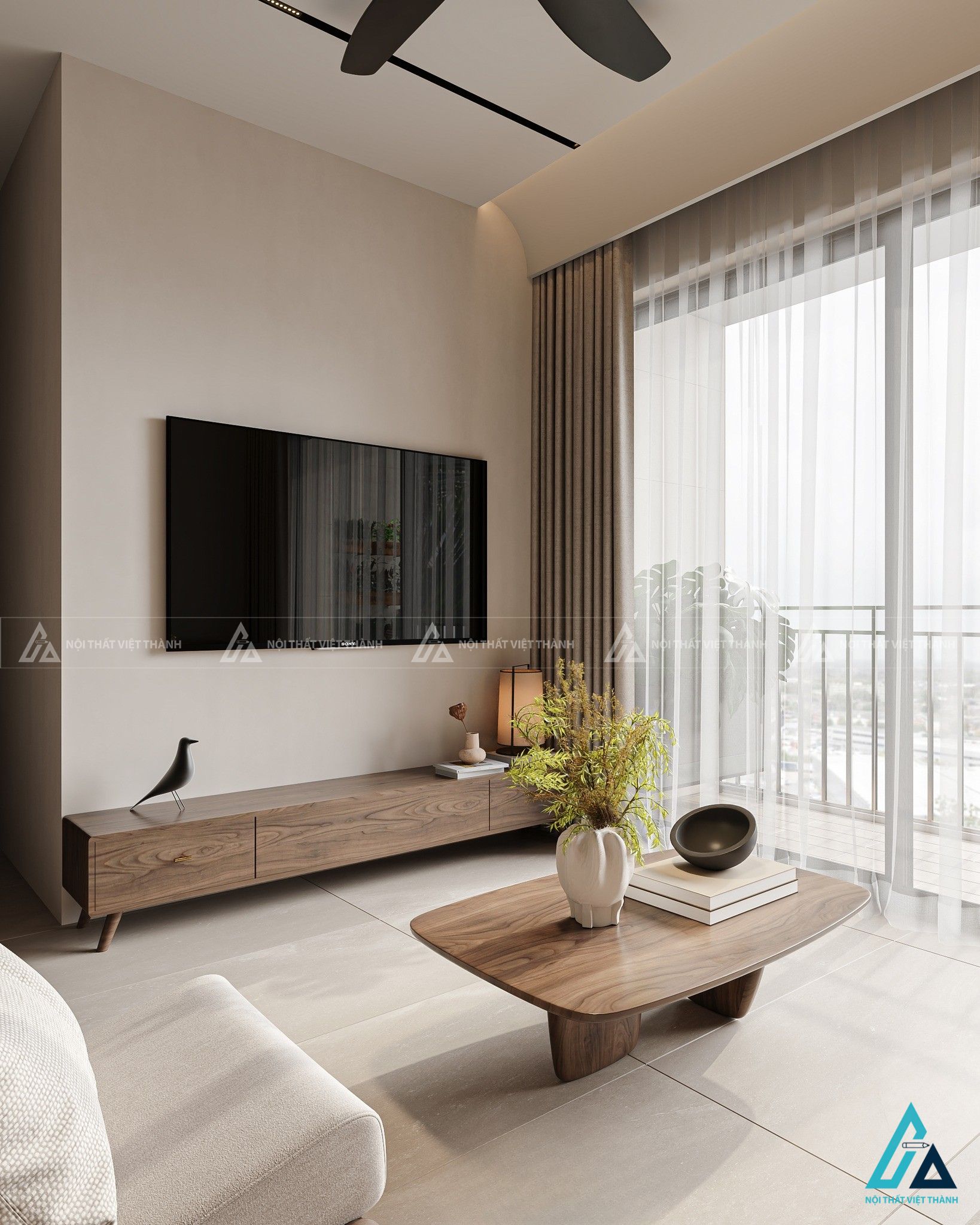 Thi công nội thất phòng khách chung cư chú Hòa Nhuận Đức Hồ Chí Minh 7