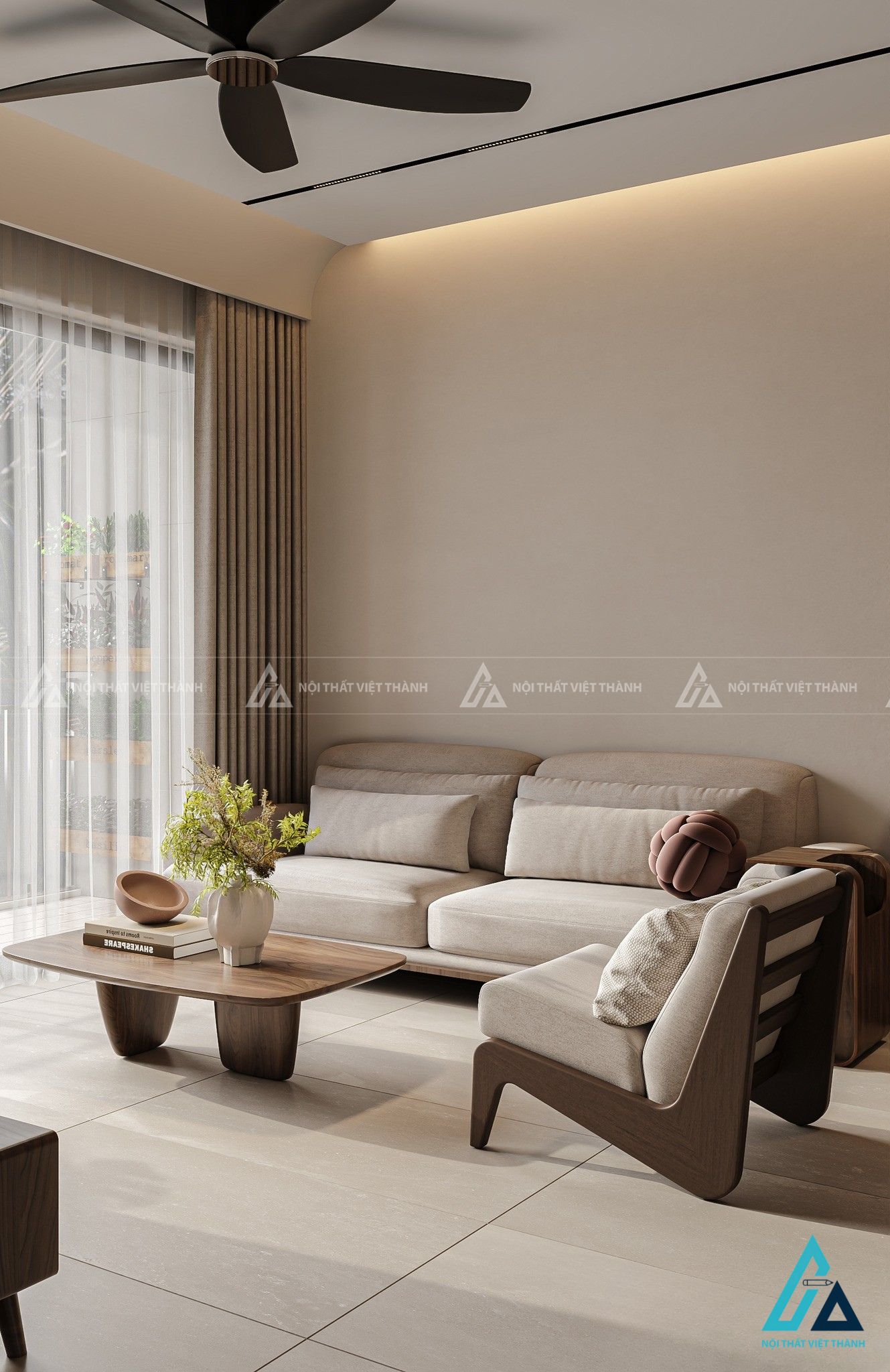 Thi công nội thất phòng khách chung cư chú Hòa Nhuận Đức Hồ Chí Minh 5