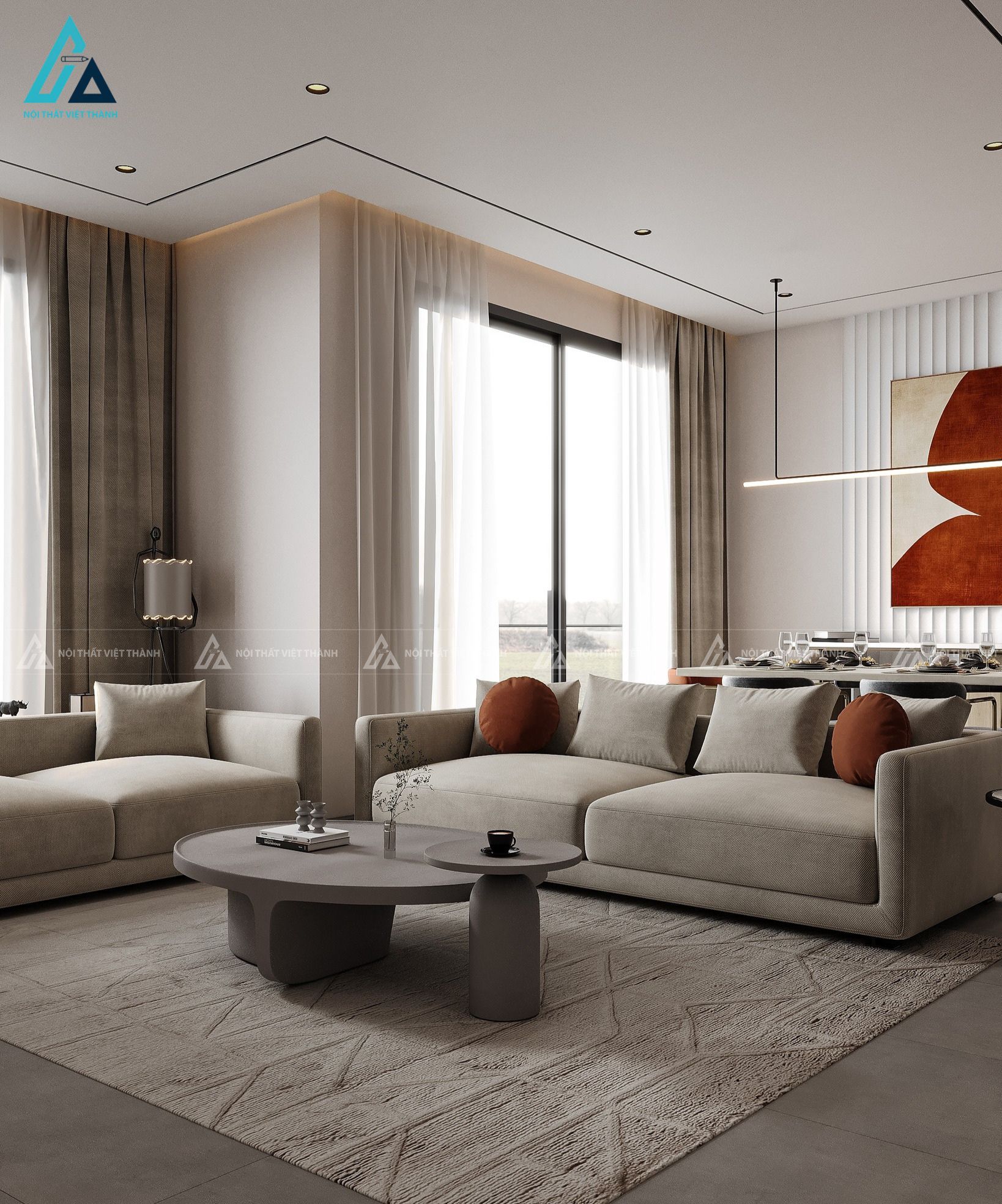 Thi công nội thất phòng khách chung cư chú Sơn Bình Khánh Hồ Chí Minh 2