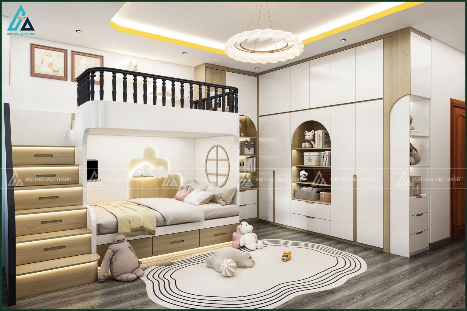 Thi công nội thất phòng trẻ em căn hộ chị Đan Trảng Bàng Tây Ninh