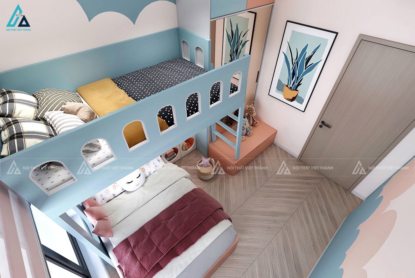 Thi công nội thất phòng trẻ em cô Hà Đức Linh Lâm Đồng 2
