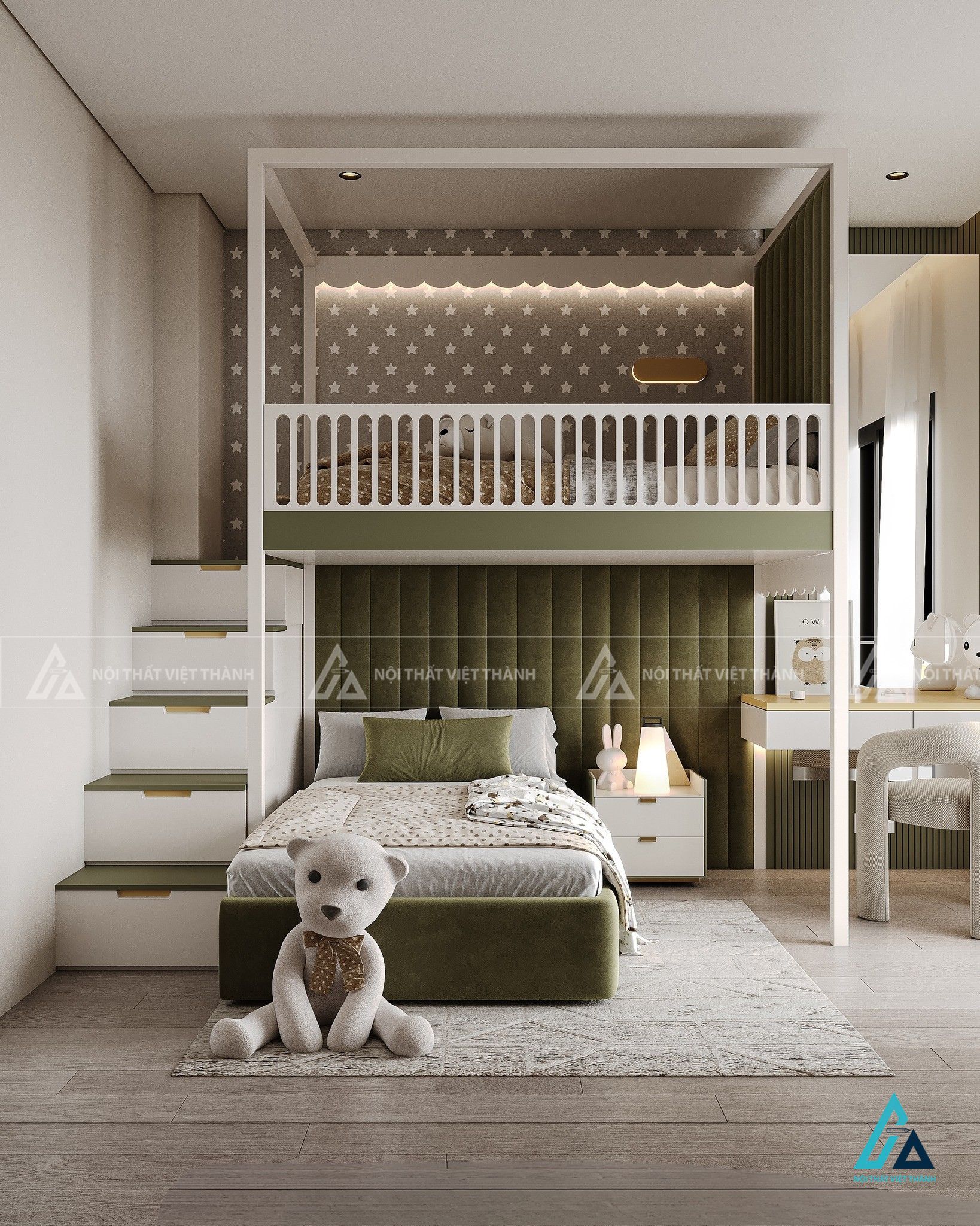 Thi công nội thất phòng trẻ em chú Hưng Bình Long Đồng Nai