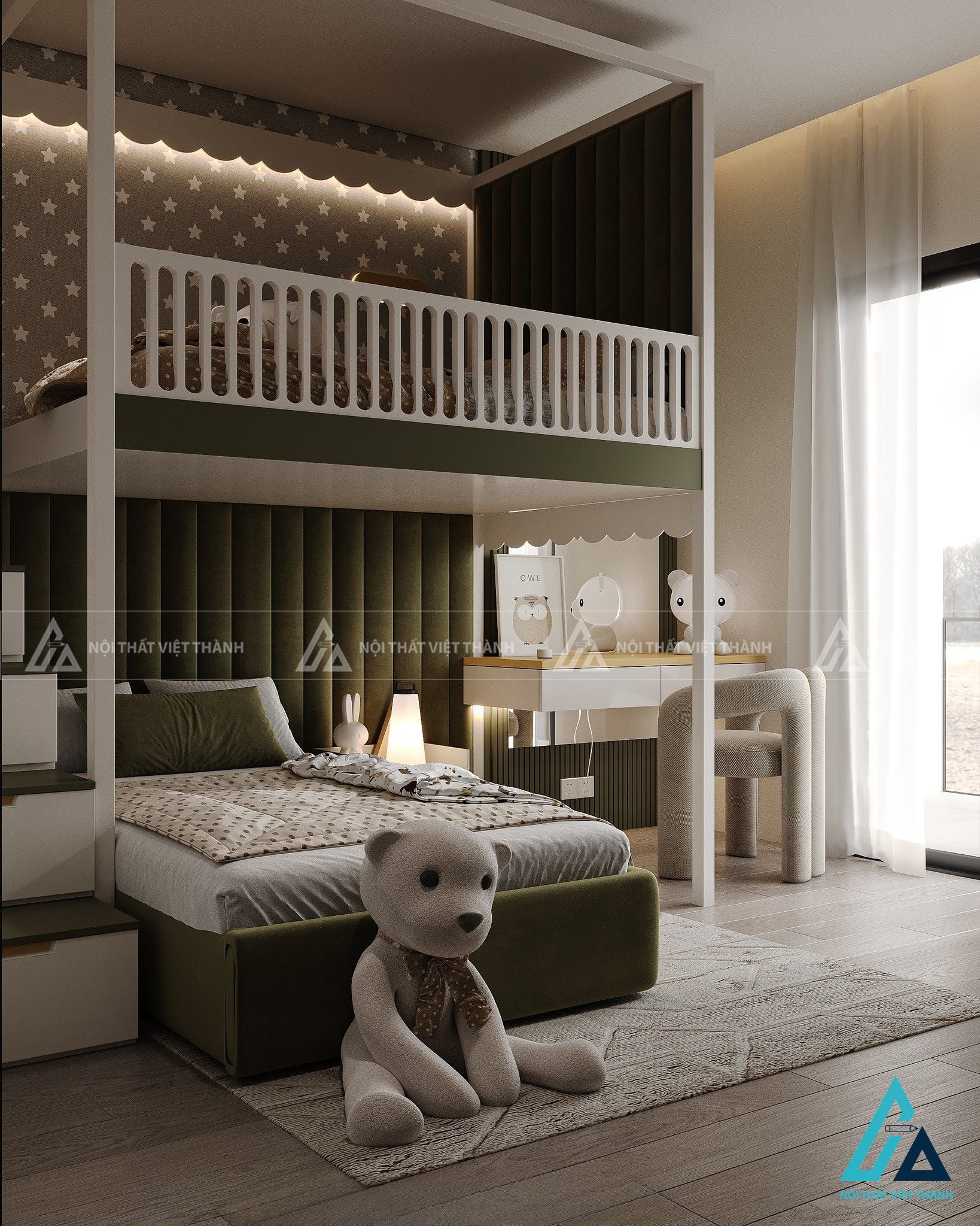 Thi công nội thất phòng trẻ em chú Hưng Bình Long Đồng Nai 4