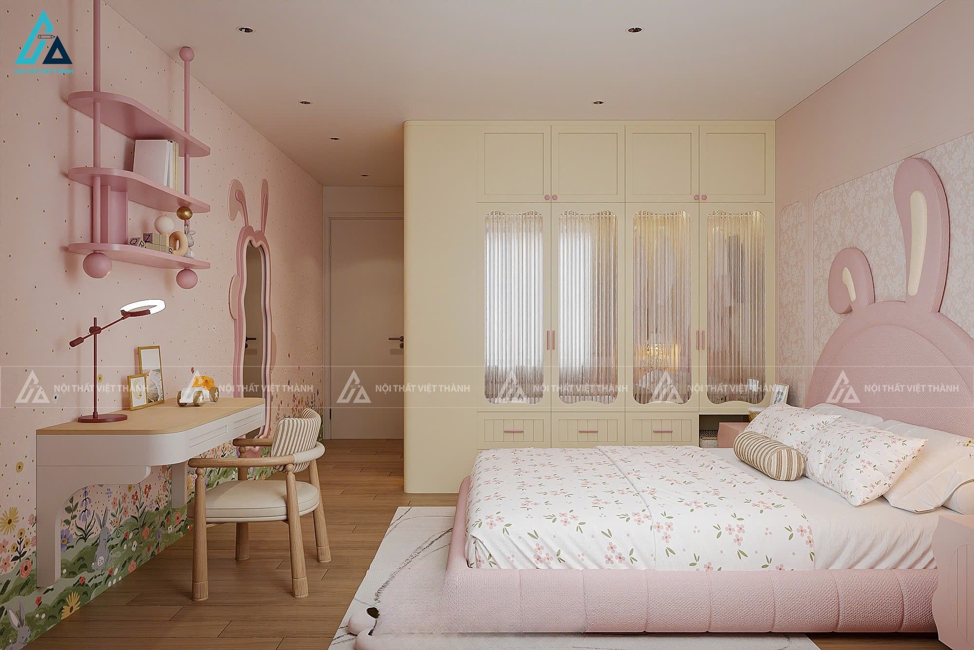Thiết kế nội thất phòng trẻ em cô Hồng Đào Tân Hạnh Vĩnh Long 2