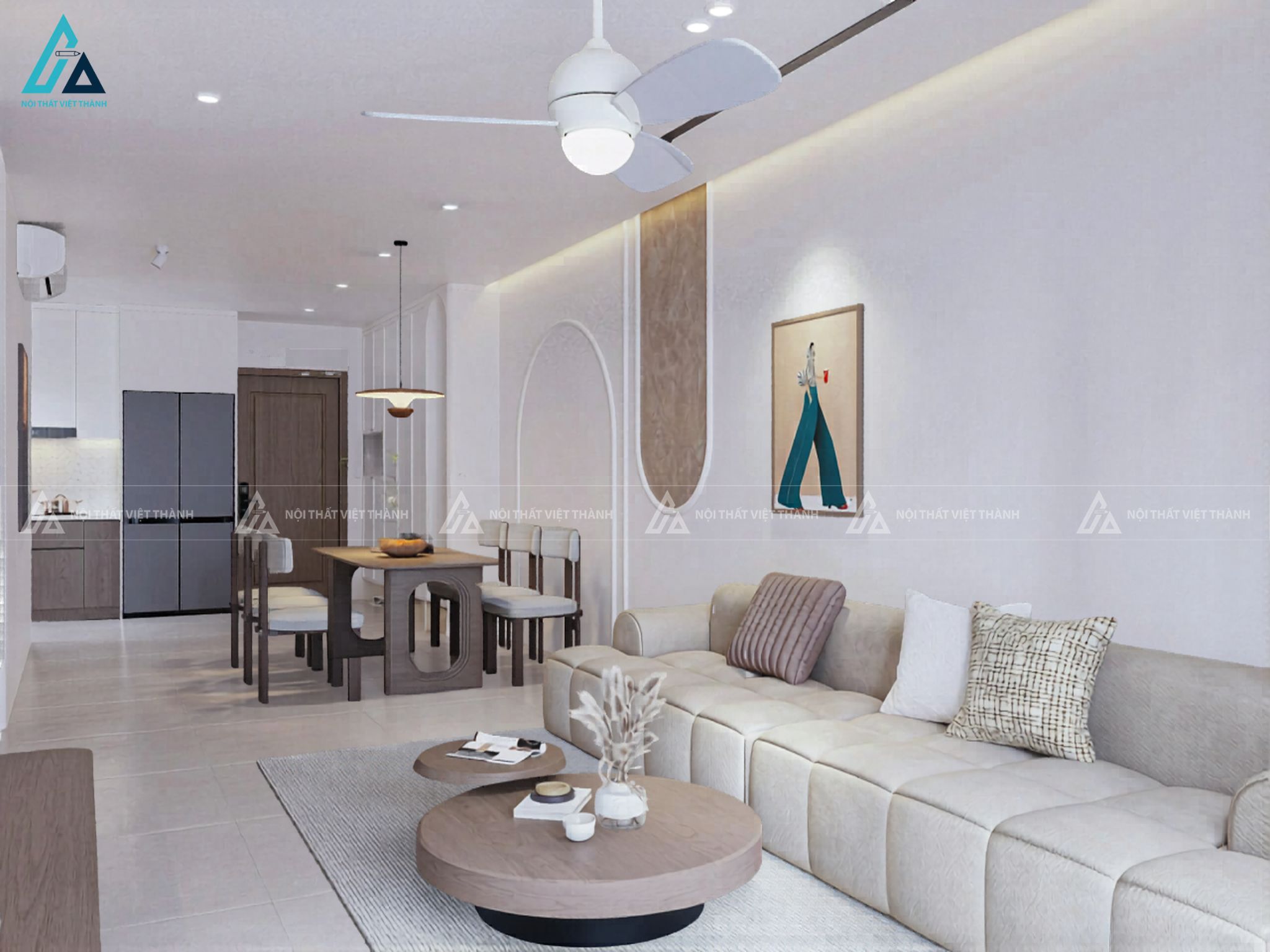 Thiết kế nội thất căn hộ chung cư chú Kiên Mỹ Tho Đồng Tháp