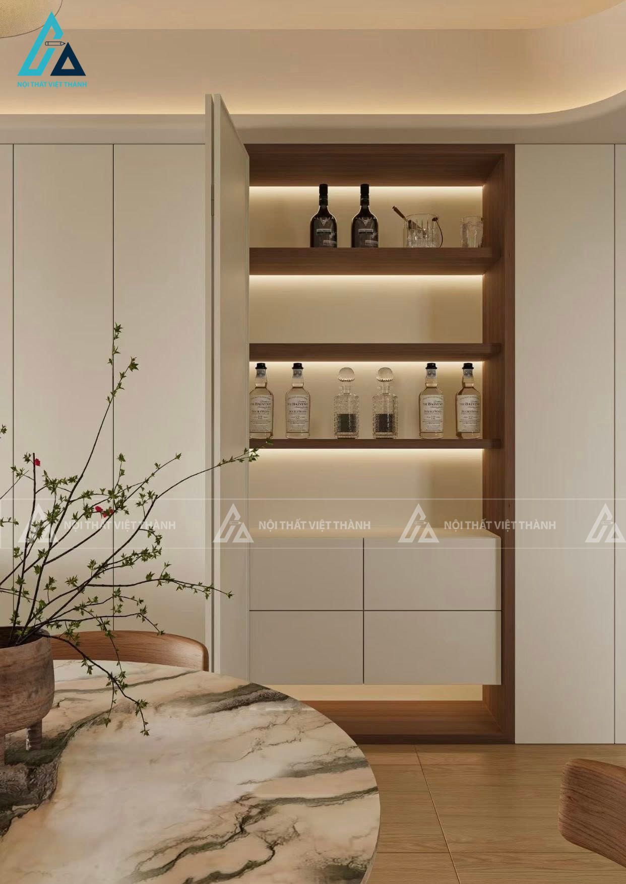 Thiết kế nội thất căn hộ chung cư cô Thu Sương Mỹ Yến Tây Ninh 6
