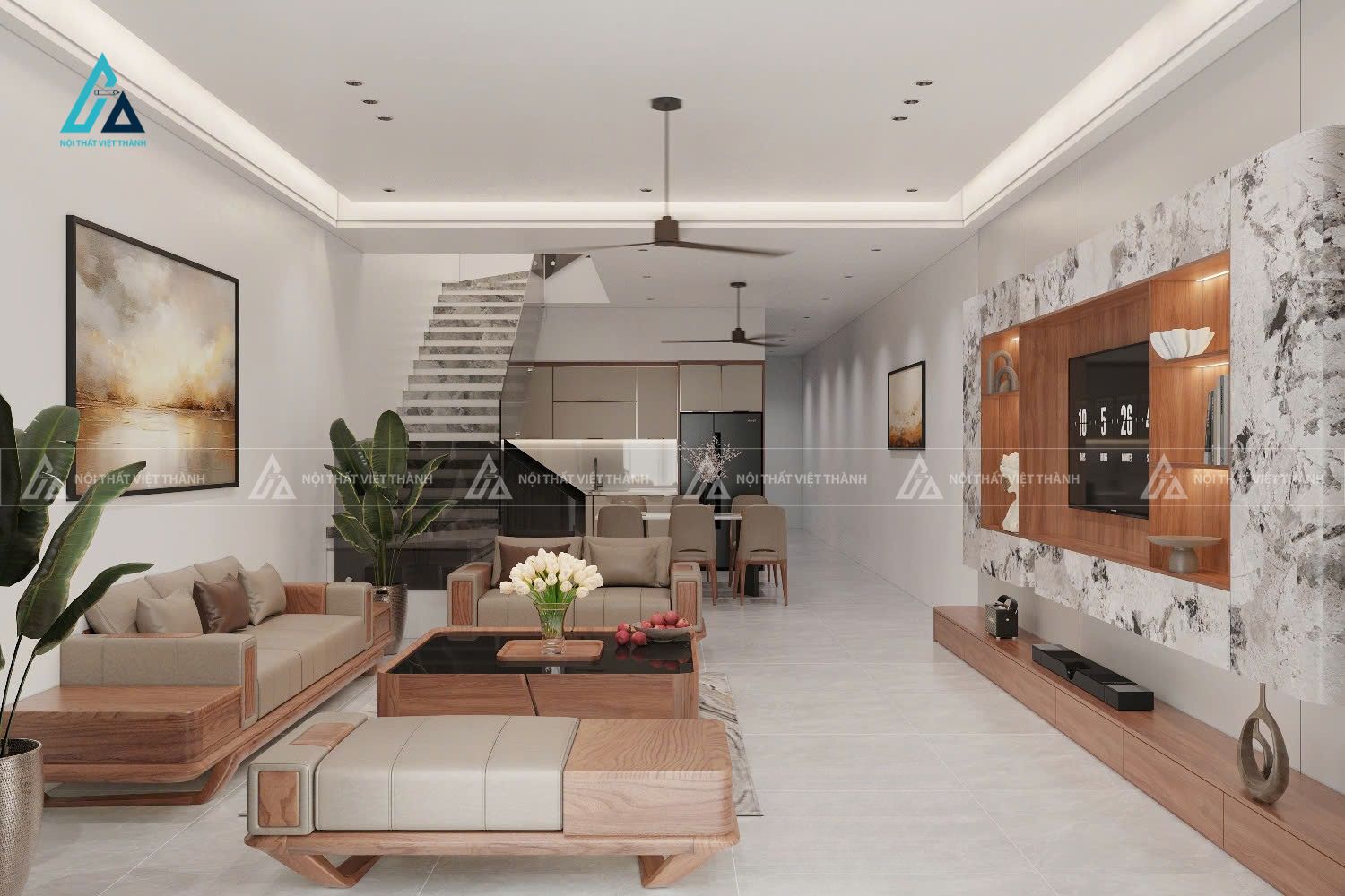 Thiết kế nội thất nhà phố chú Đức Đồng Sơn Đồng Tháp