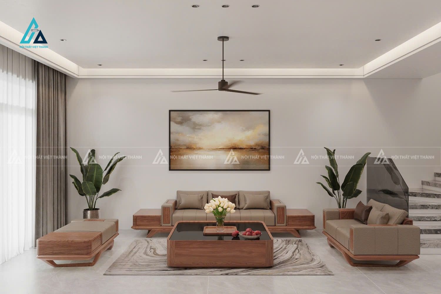 Thiết kế nội thất nhà phố chú Đức Đồng Sơn Đồng Tháp 3
