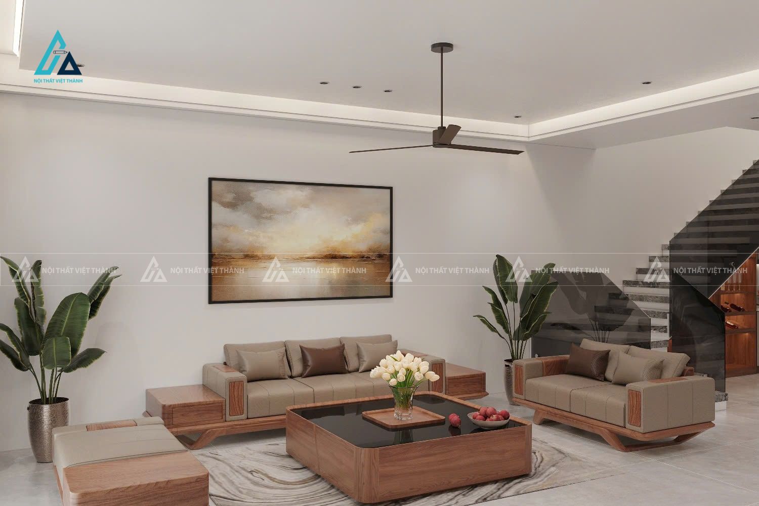 Thiết kế nội thất nhà phố chú Đức Đồng Sơn Đồng Tháp 2