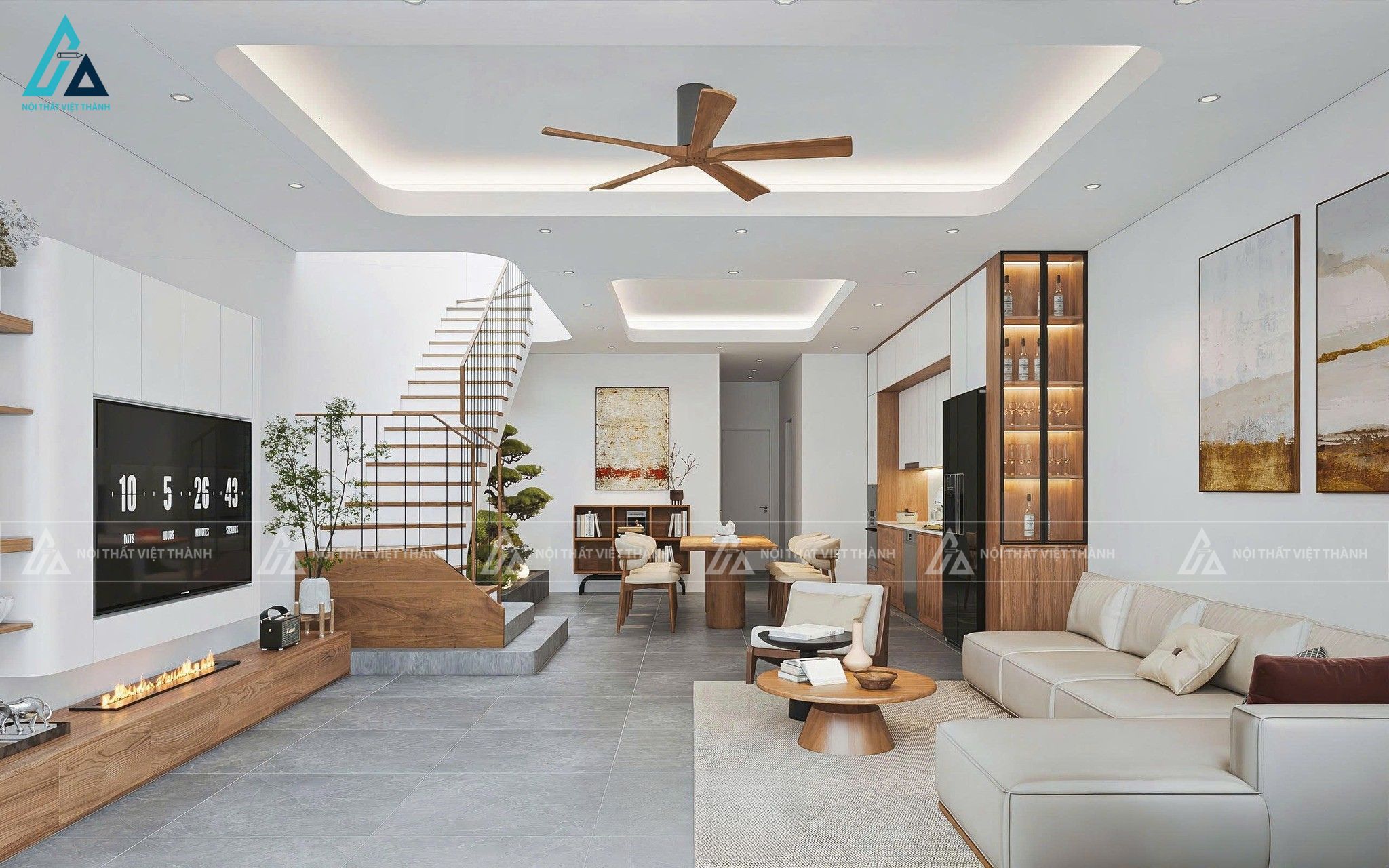 Thiết kế nội thất nhà phố chú Thành Hậu Nghĩa Tây Ninh