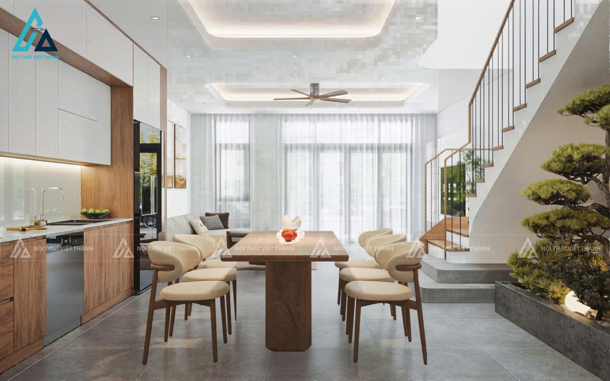 Thiết kế nội thất nhà phố chú Thành Hậu Nghĩa Tây Ninh 6