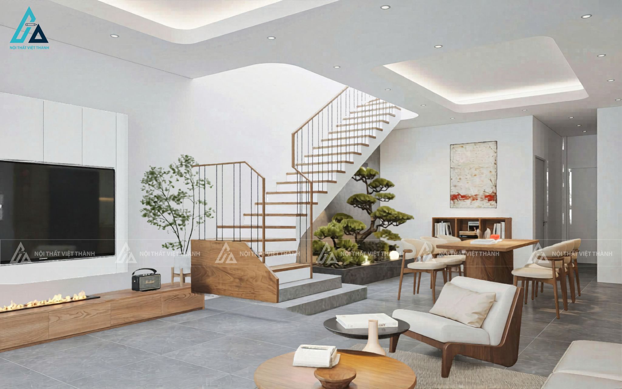 Thiết kế nội thất nhà phố chú Thành Hậu Nghĩa Tây Ninh 2