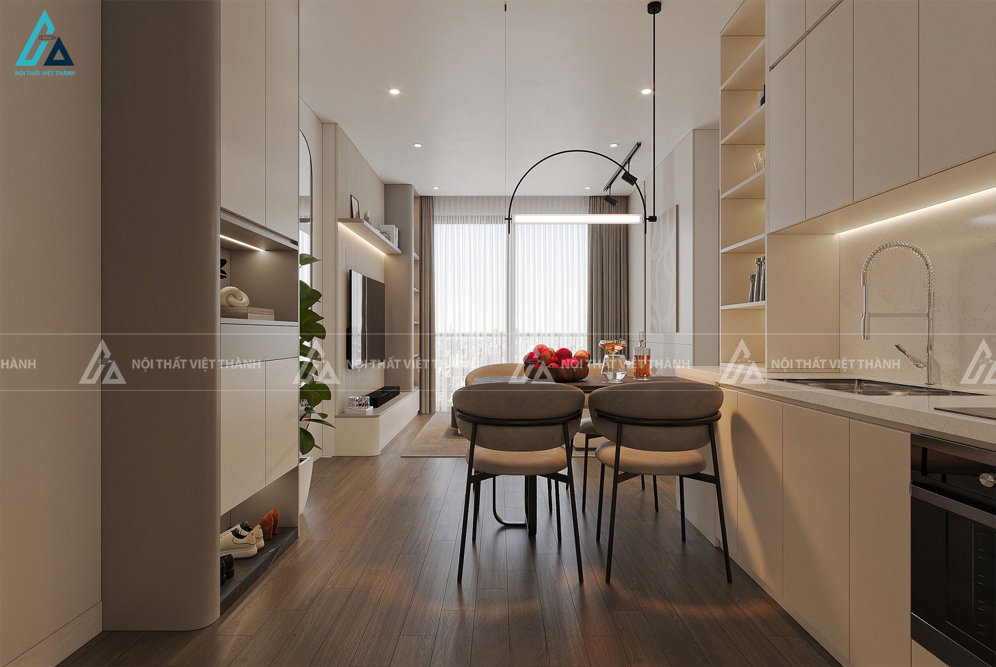 Thiết kế nội thất phòng bếp anh Khôi Long Hòa Tây Ninh 4